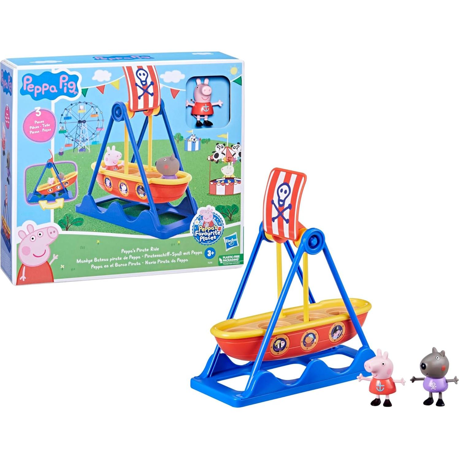 Barco Pirata Balanceante Peppa Pig con 2 Figuras 3 años+