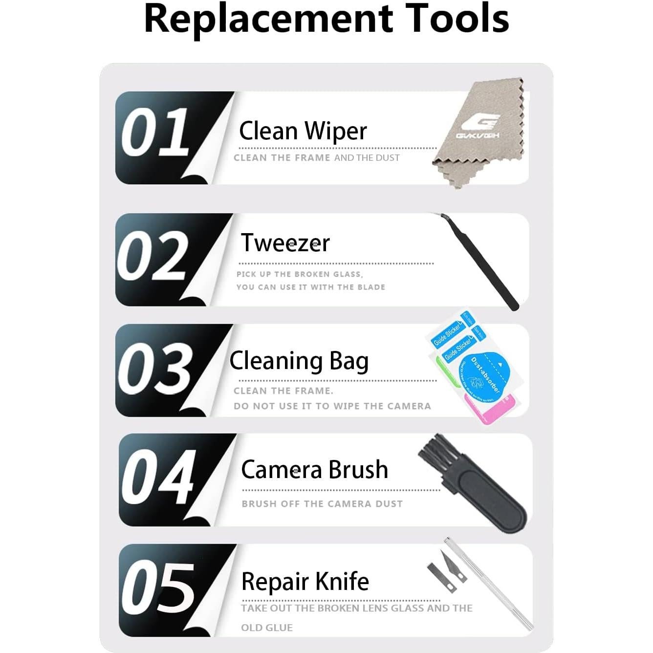 Reemplazo Cristal Lente Cámara iPhone 11 GVKVGIH Kit Herramientas