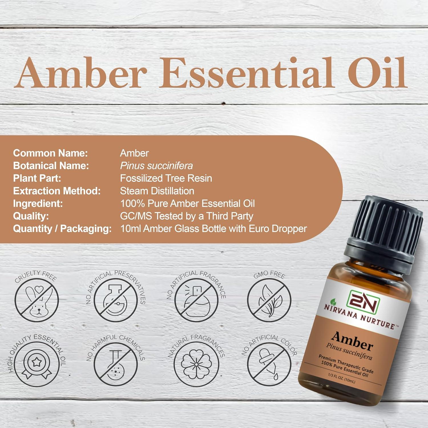 Aceite Esencial de Ámbar 10 ml Nirvana Nurture Puro Terapéutico