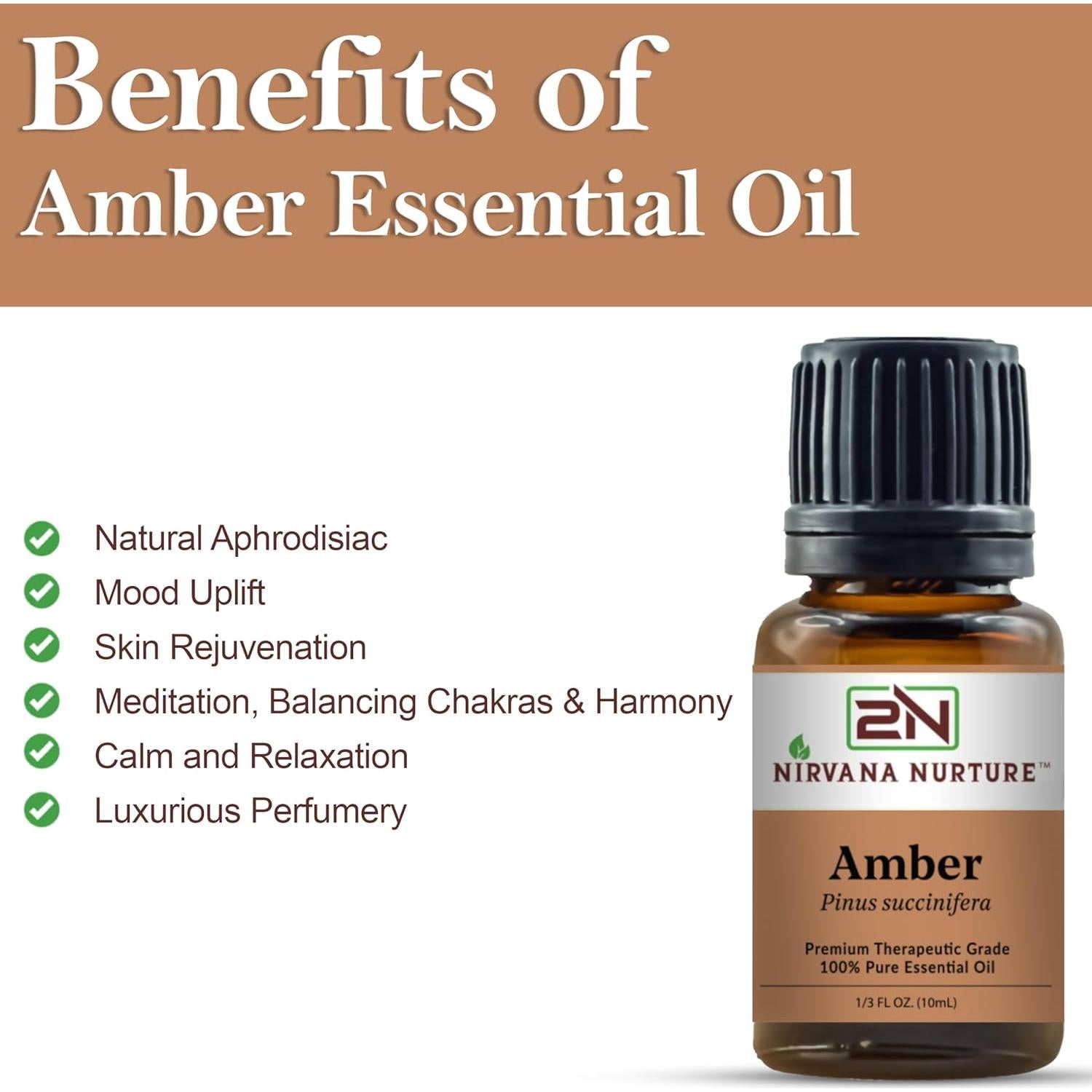 Aceite Esencial de Ámbar 10 ml Nirvana Nurture Puro Terapéutico