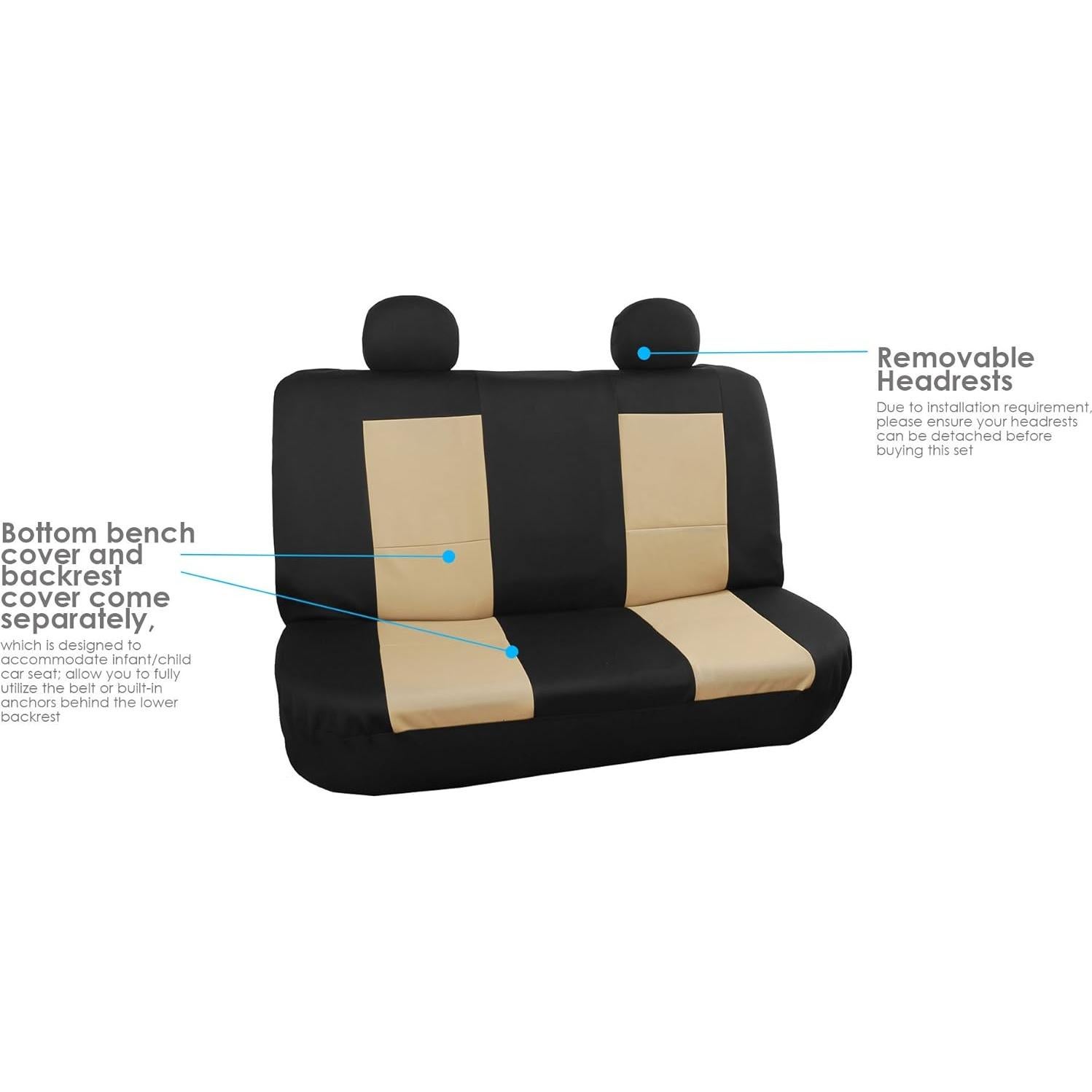 Fundas de Asiento Neopreno FH Group Beige Universal 2 Piezas