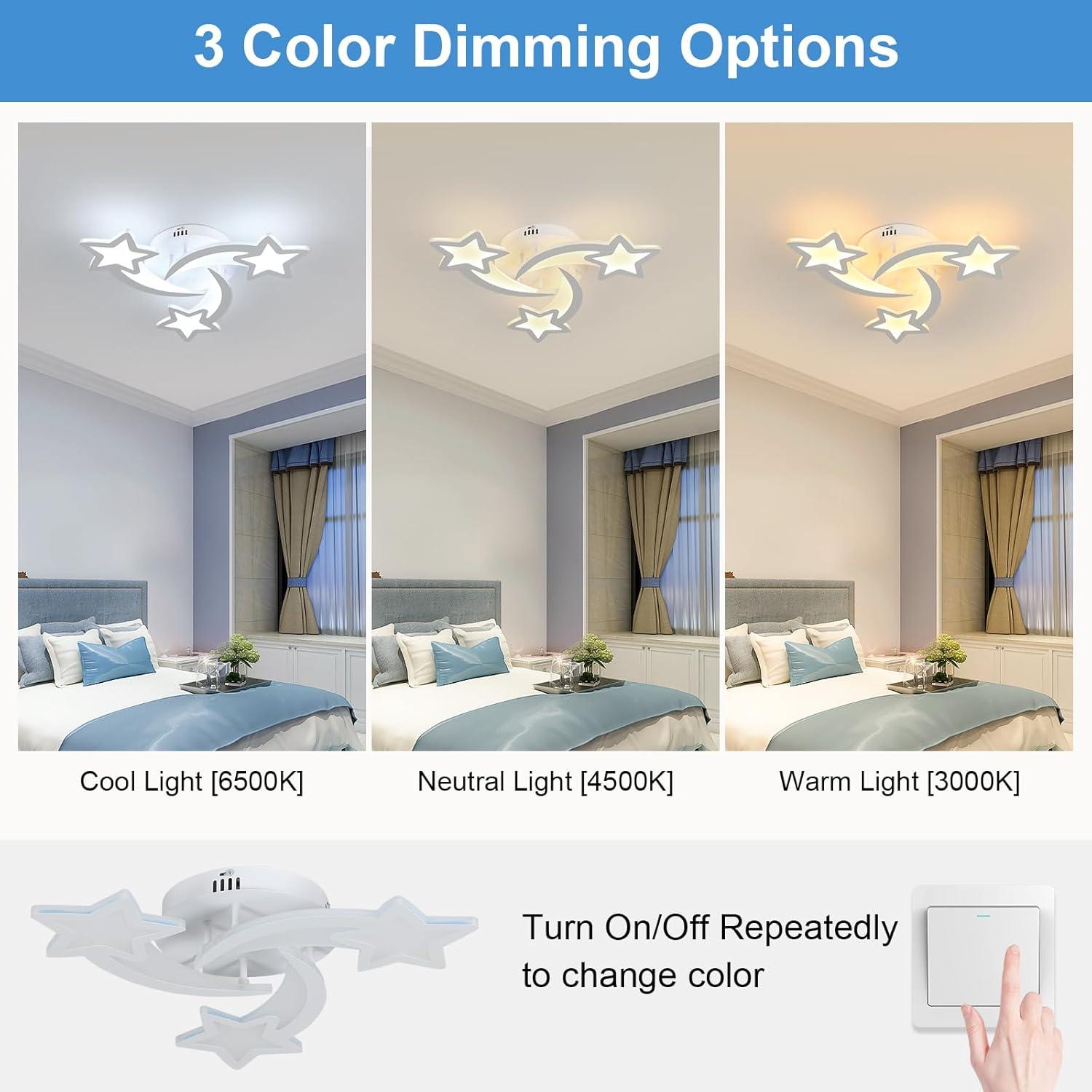 Luz de Techo LED Tealight 24W Estrella 3 Temperaturas 53x53cm