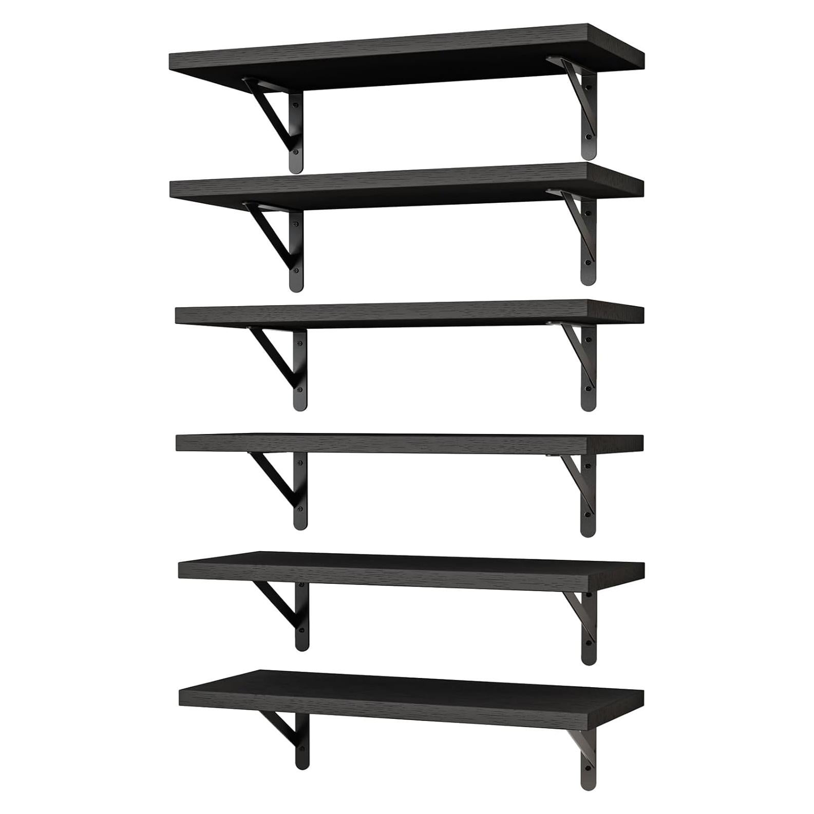 Estantes Flotantes YGEOMER 41.91 cm Juego de 6 Negros