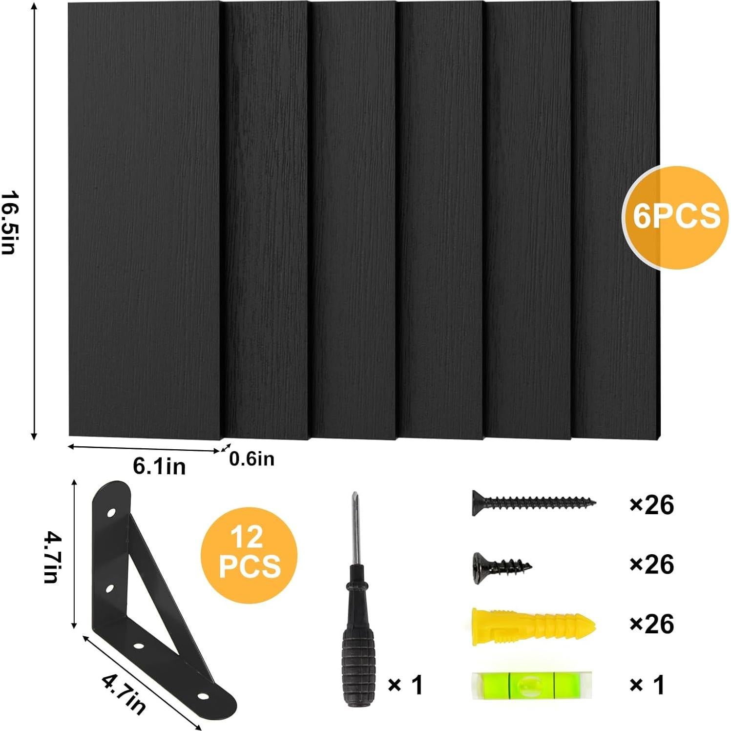 Estantes Flotantes YGEOMER 41.91 cm Juego de 6 Negros
