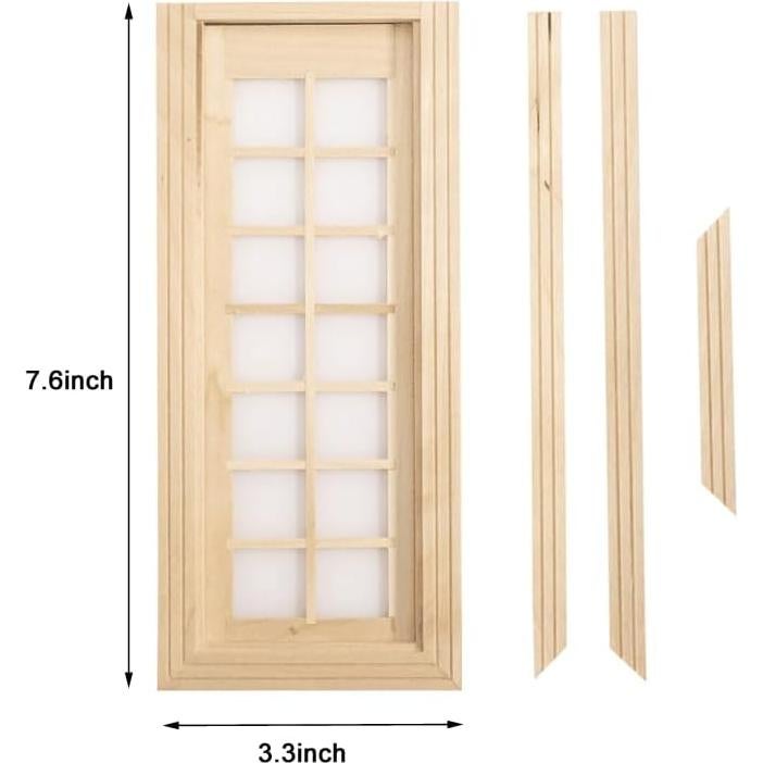 Marco de Puerta de Madera UZPDWK para Casa de Muñecas 1:12