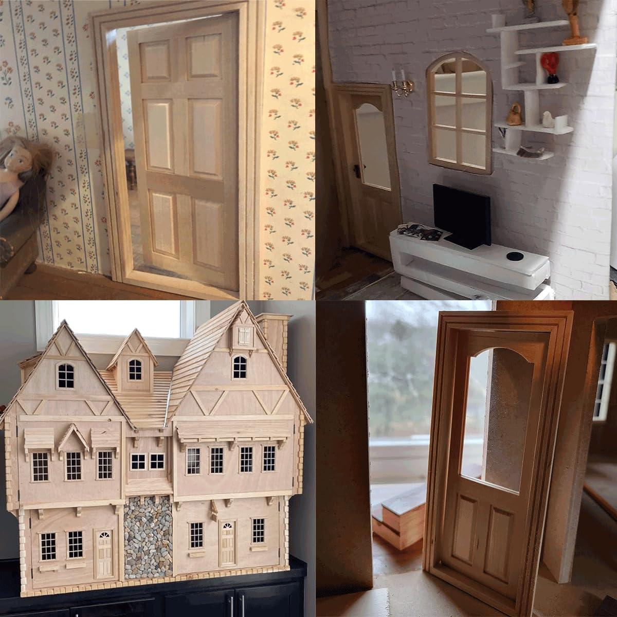 Marco de Puerta de Madera UZPDWK para Casa de Muñecas 1:12