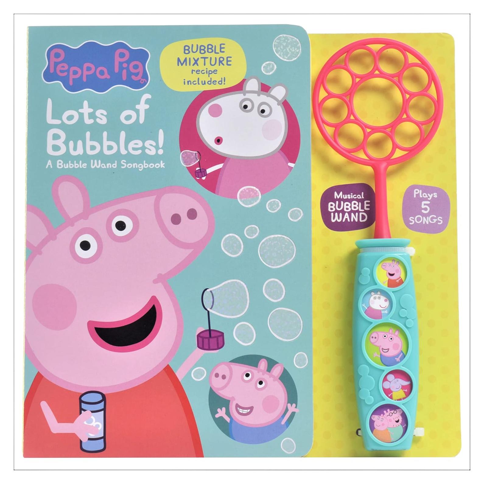 Peppa Pig - Lots of Bubbles! - Bubble Wand Songbook - Toy Bubble Wand Plays 5 Songs - PI Kids
