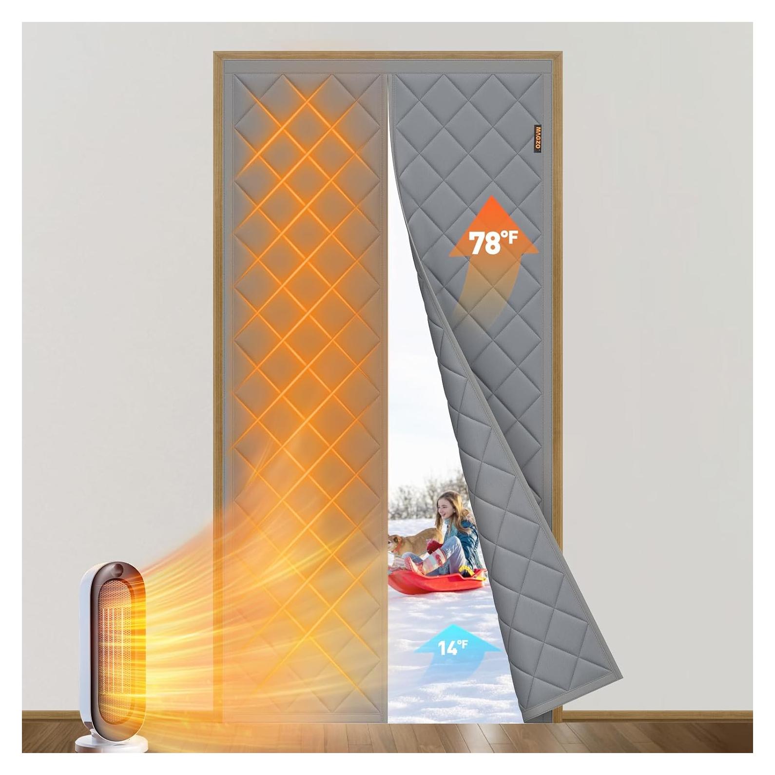 Cortina de Puerta Térmica Aislante MAGZO 76.2x195.6cm Gris