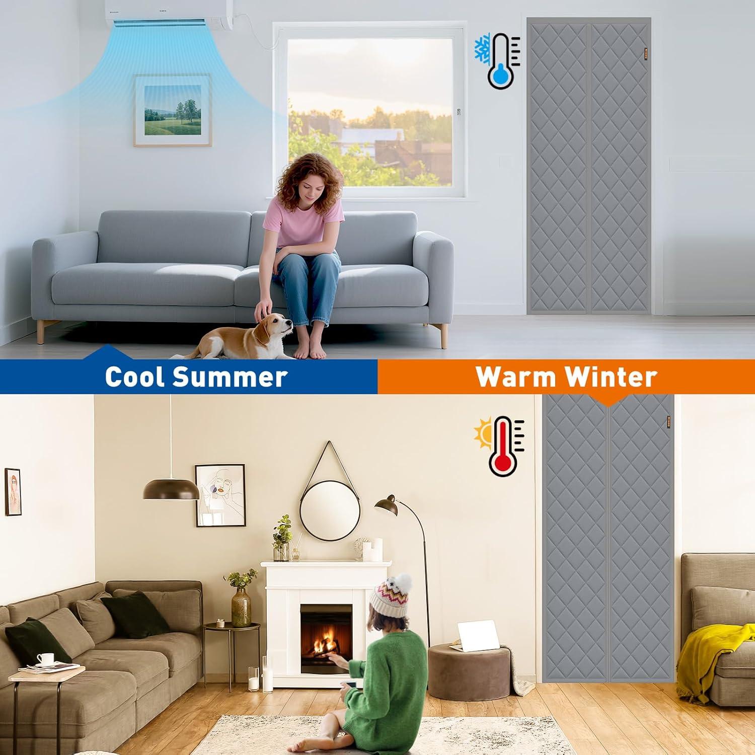 Cortina de Puerta Térmica Aislante MAGZO 76.2x195.6cm Gris