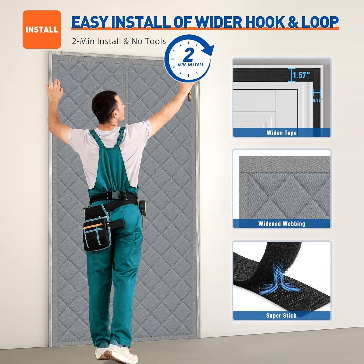 Cortina de Puerta Térmica Aislante MAGZO 76.2x195.6cm Gris