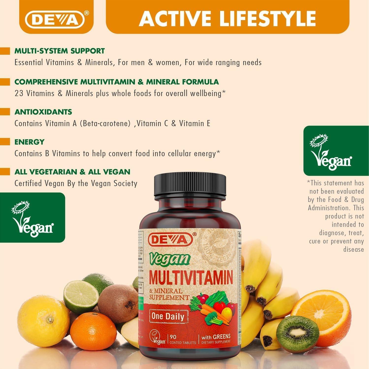 Suplemento Multivitamínico Vegano DEVA - 90 Tabletas