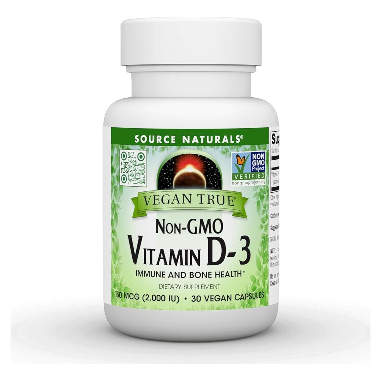 Vitamina D-3 Vegana Source Naturals 2000 UI 30 Cápsulas