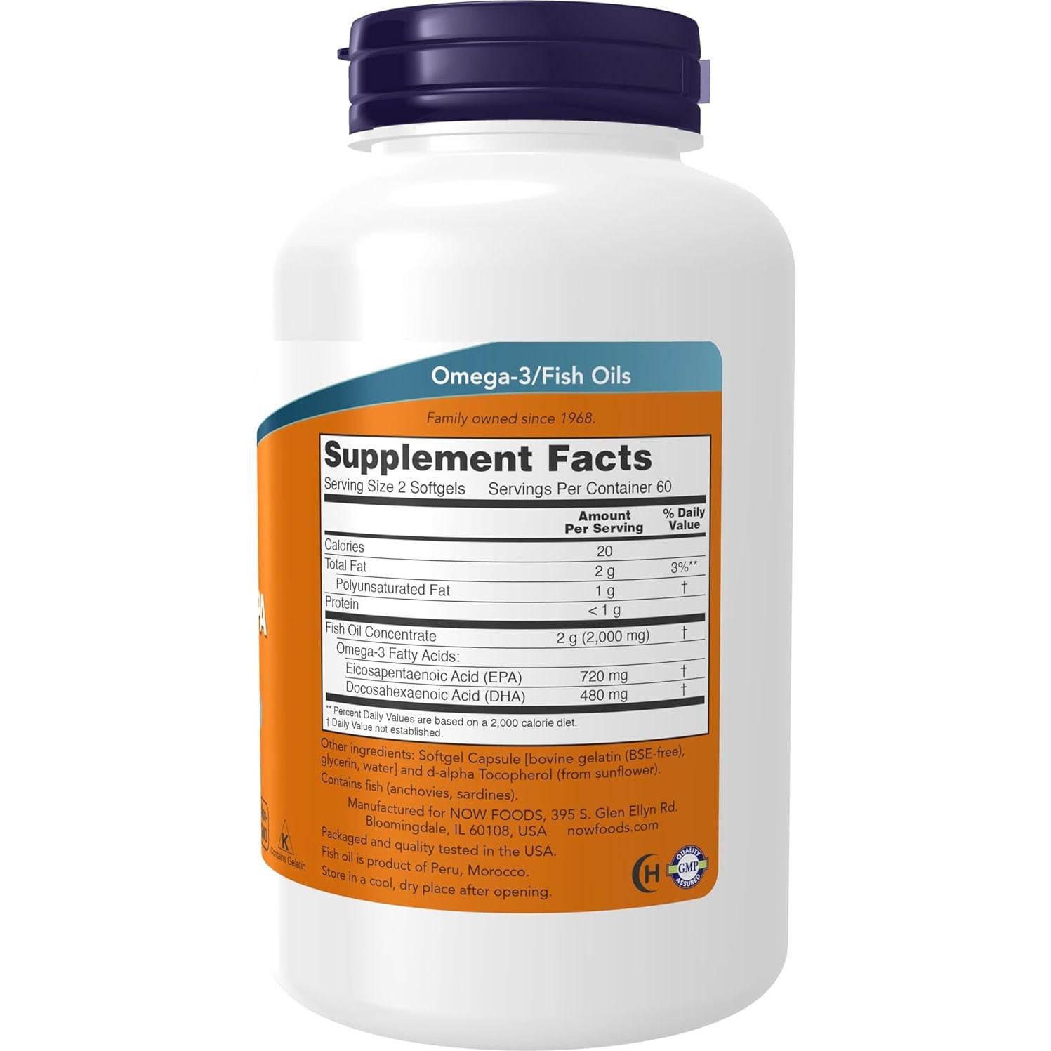 Suplemento Omega 3 NOW Foods 360 EPA 240 DHA 120 Gelatinas