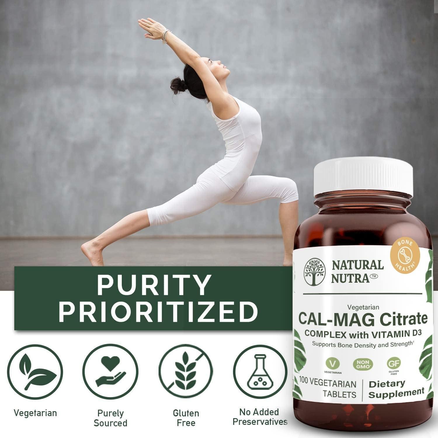 Suplemento Calcio Magnesio Natural Nutra 100 Tabletas Veganas