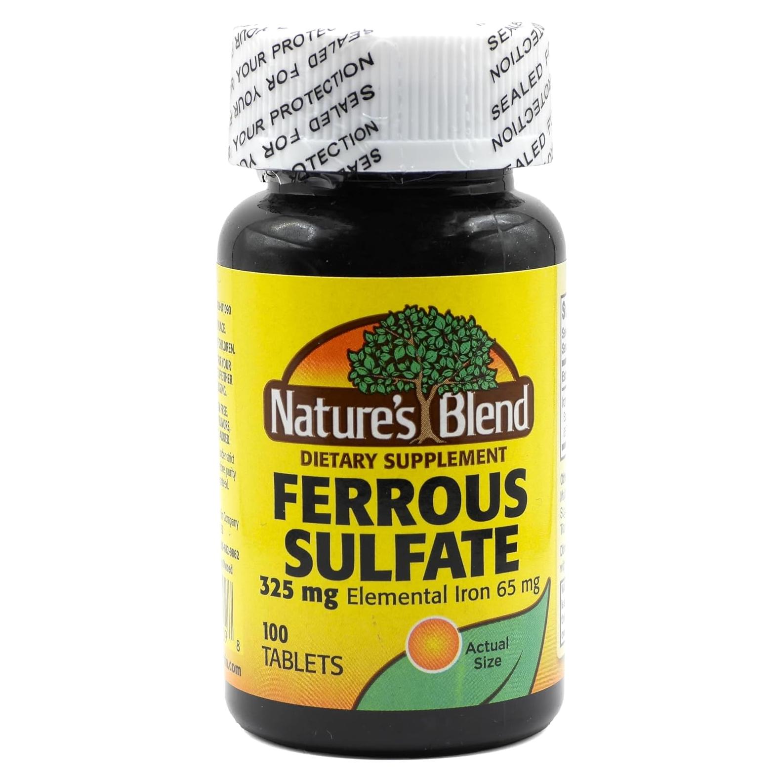 Sulfato Ferroso 325mg Mezcla de la Naturaleza 100 Tabletas