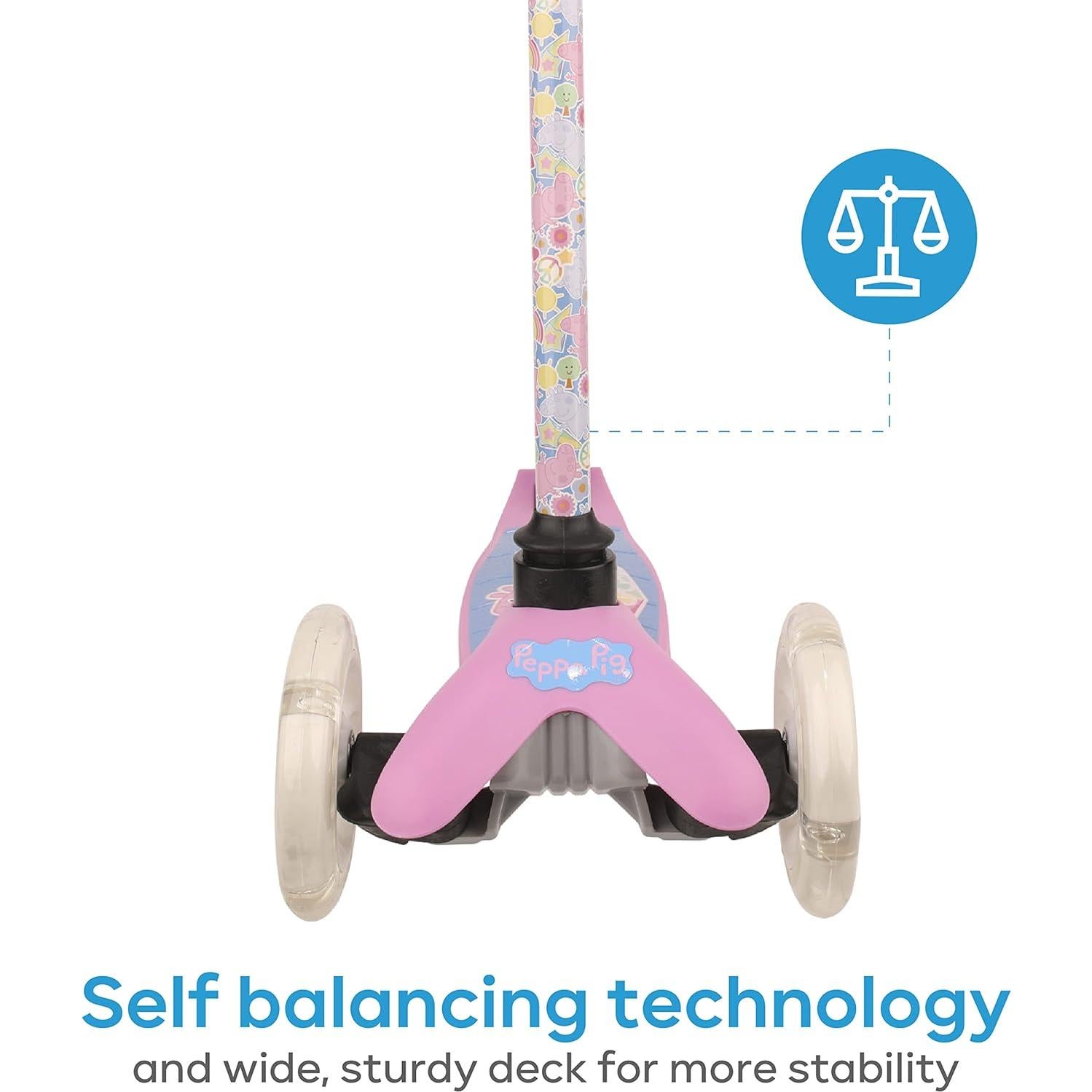 Scooter Voyager Peppa Pig 3 Ruedas Iluminadas 65 cm