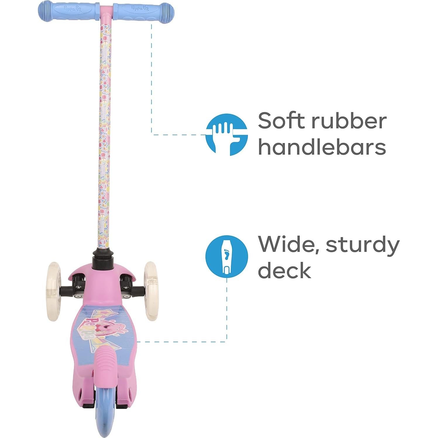 Scooter Voyager Peppa Pig 3 Ruedas Iluminadas 65 cm