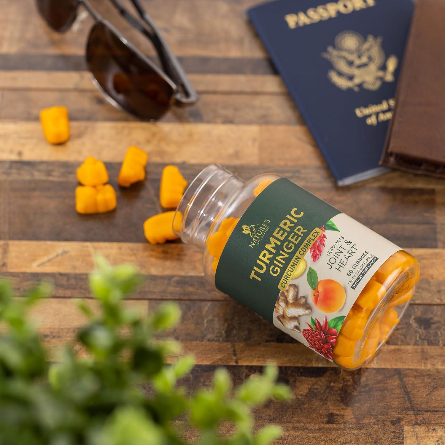 Gomas de Cúrcuma y Jengibre Nature's Nutrition - 60 Unidades