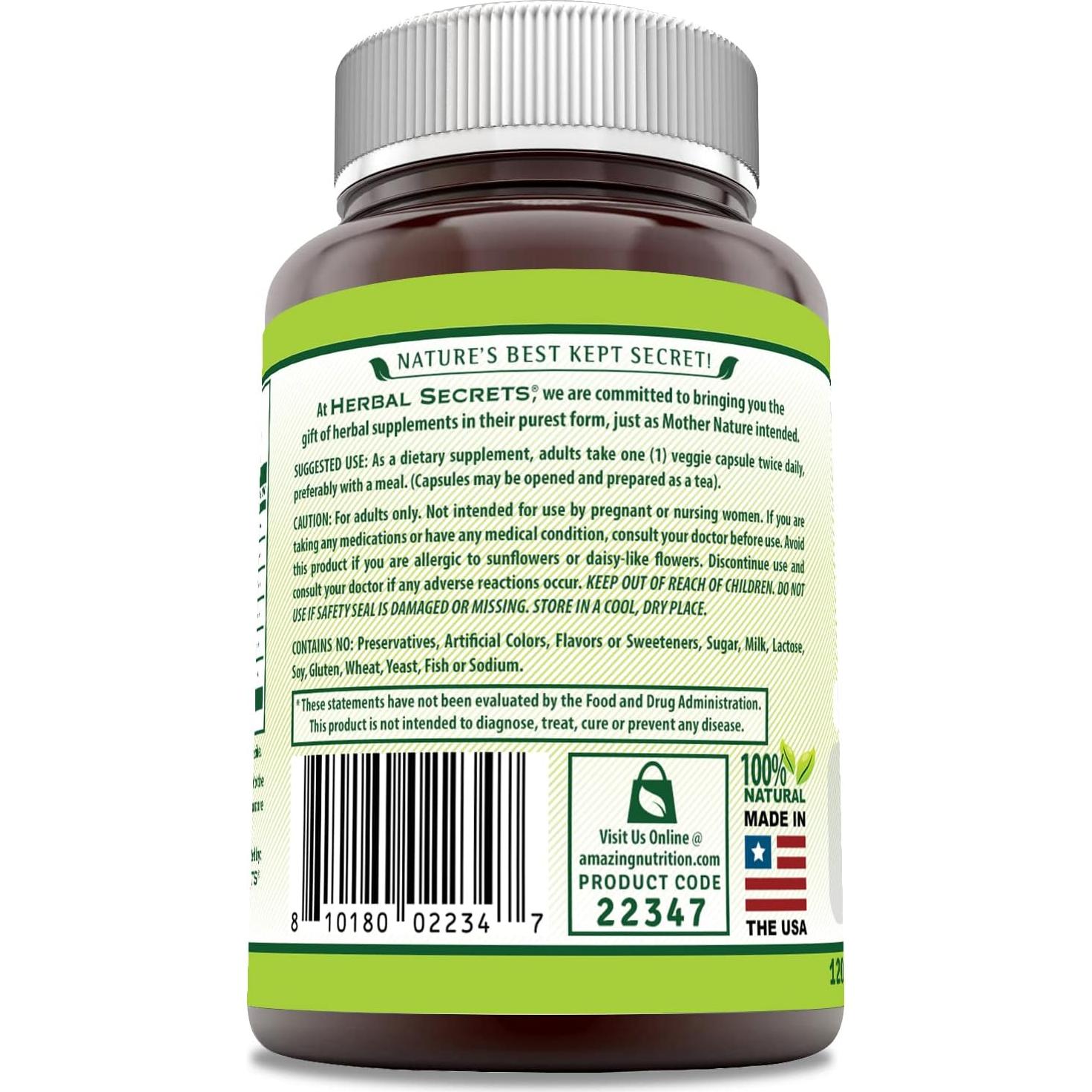 Suplemento Echinacea y Goldenseal Herbal Secrets 450 mg 120 Cápsulas