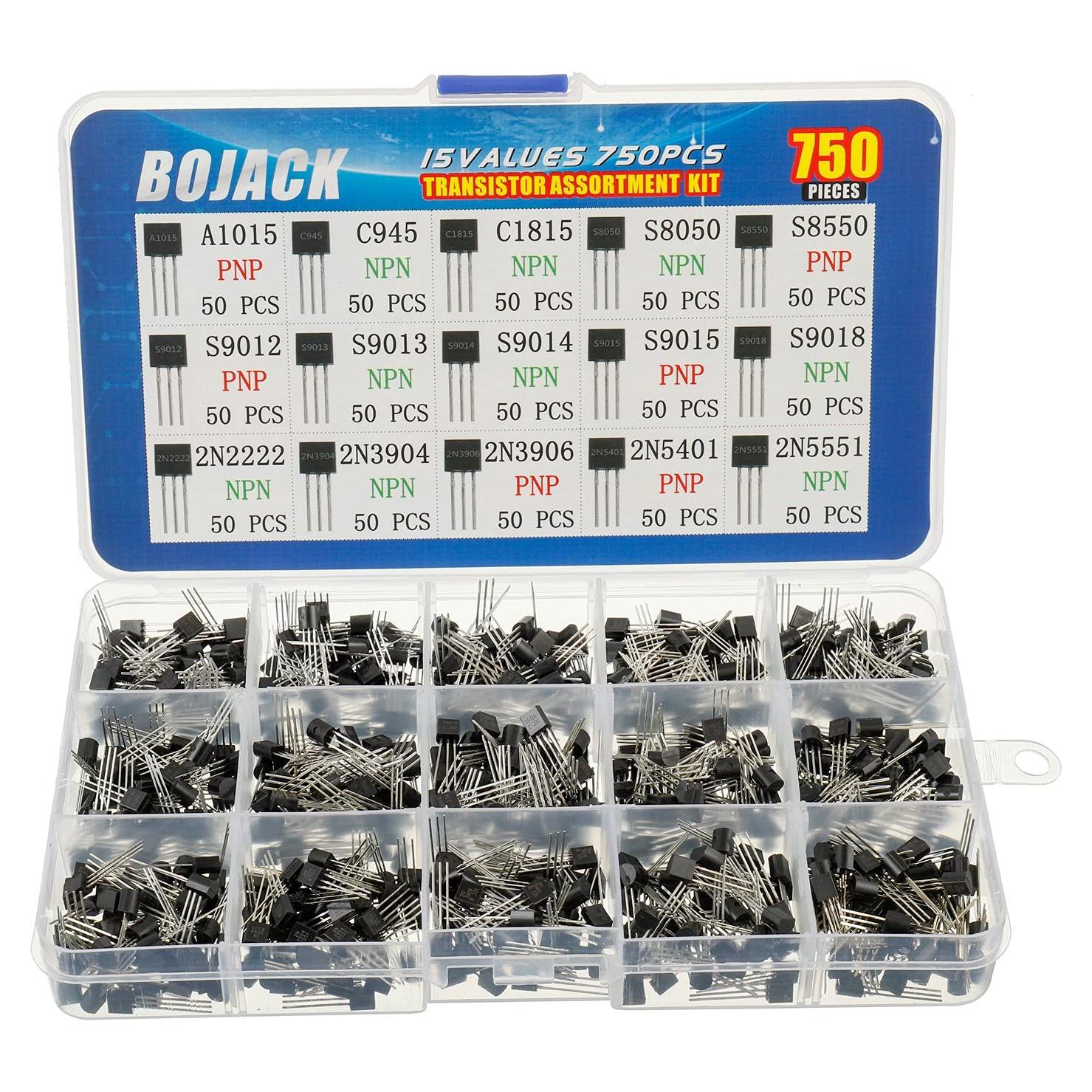 Kit de Transistores de Potencia BOJACK 15 Valores 750 Pcs