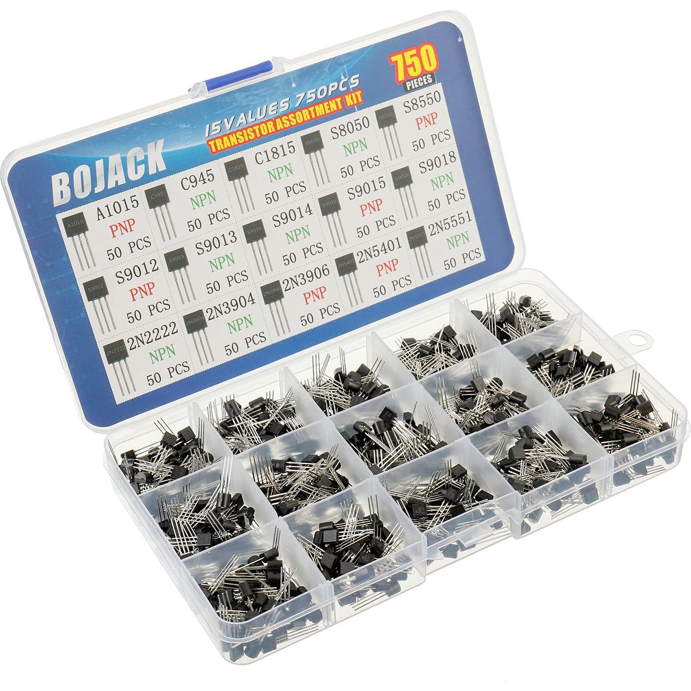 Kit de Transistores de Potencia BOJACK 15 Valores 750 Pcs