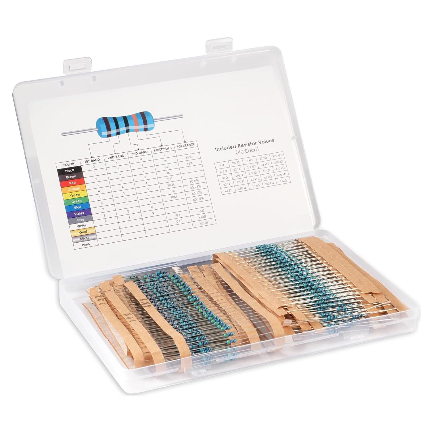 Kit de 1000 Resistores 1/4W LuminologyPro 25 Valores