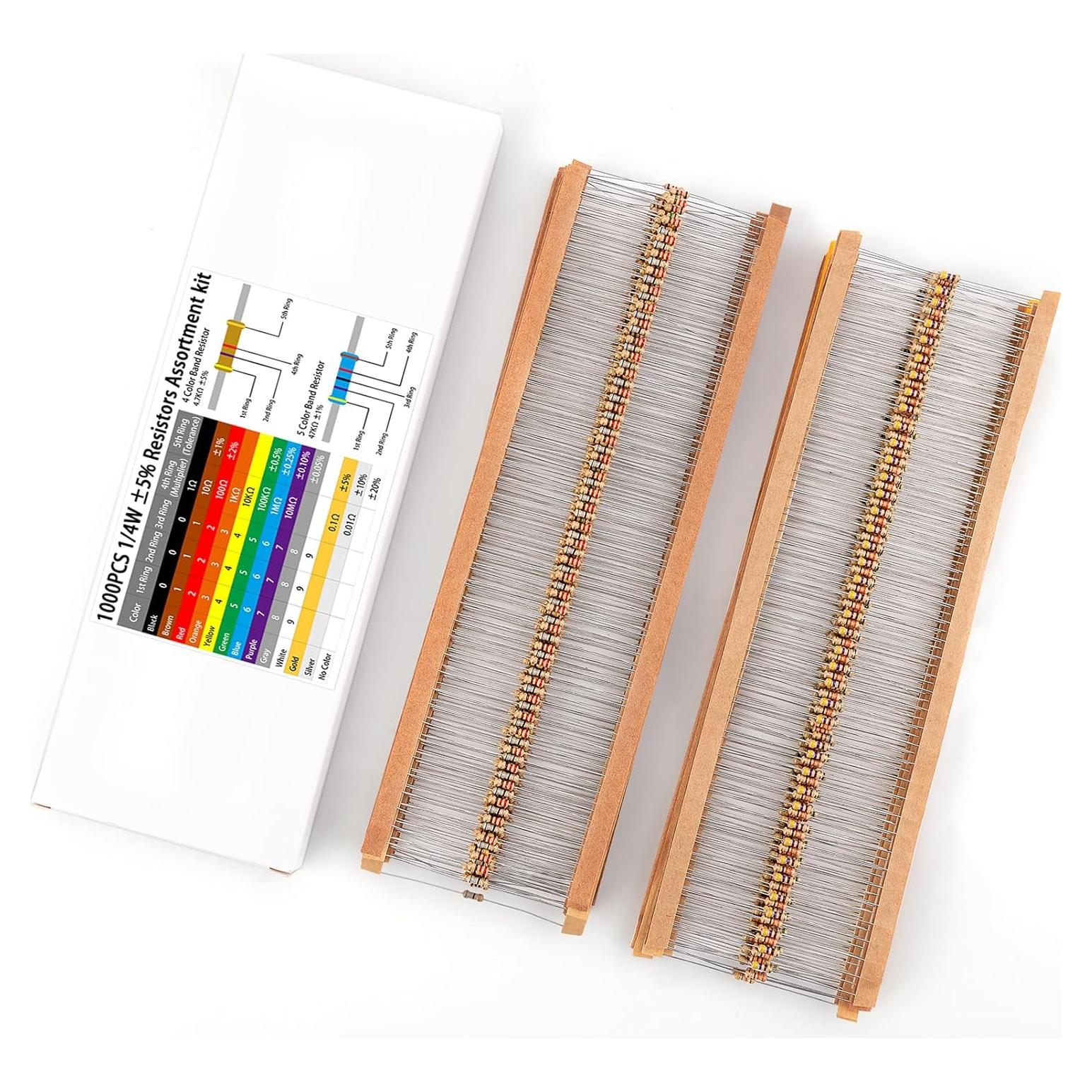 Kit de Resistencias 1000 Pcs SOKOSEY 25 Valores 1Ω a 1MΩ