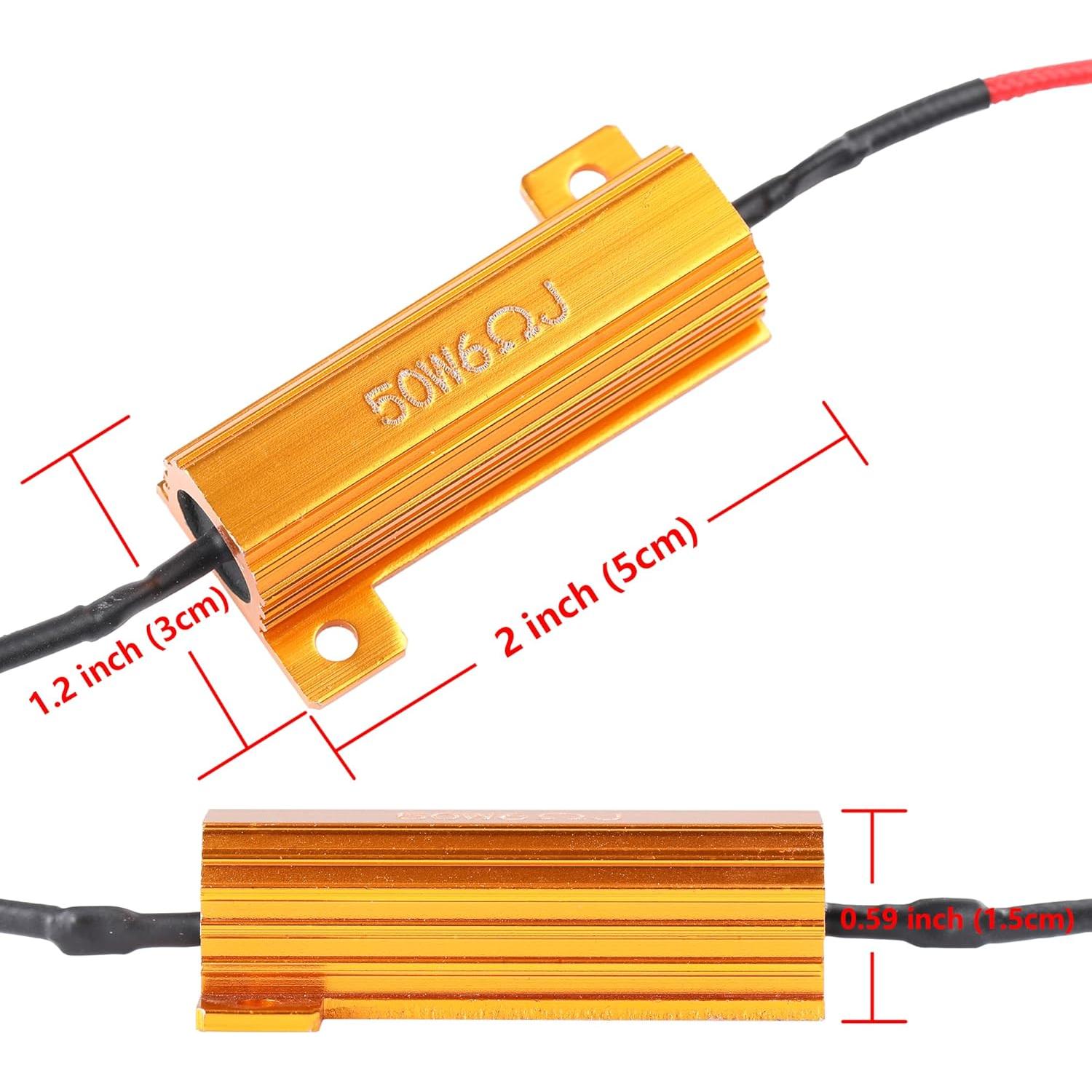 Resistencias de Carga Aaron 4Pcs 50W 6ohm para LED