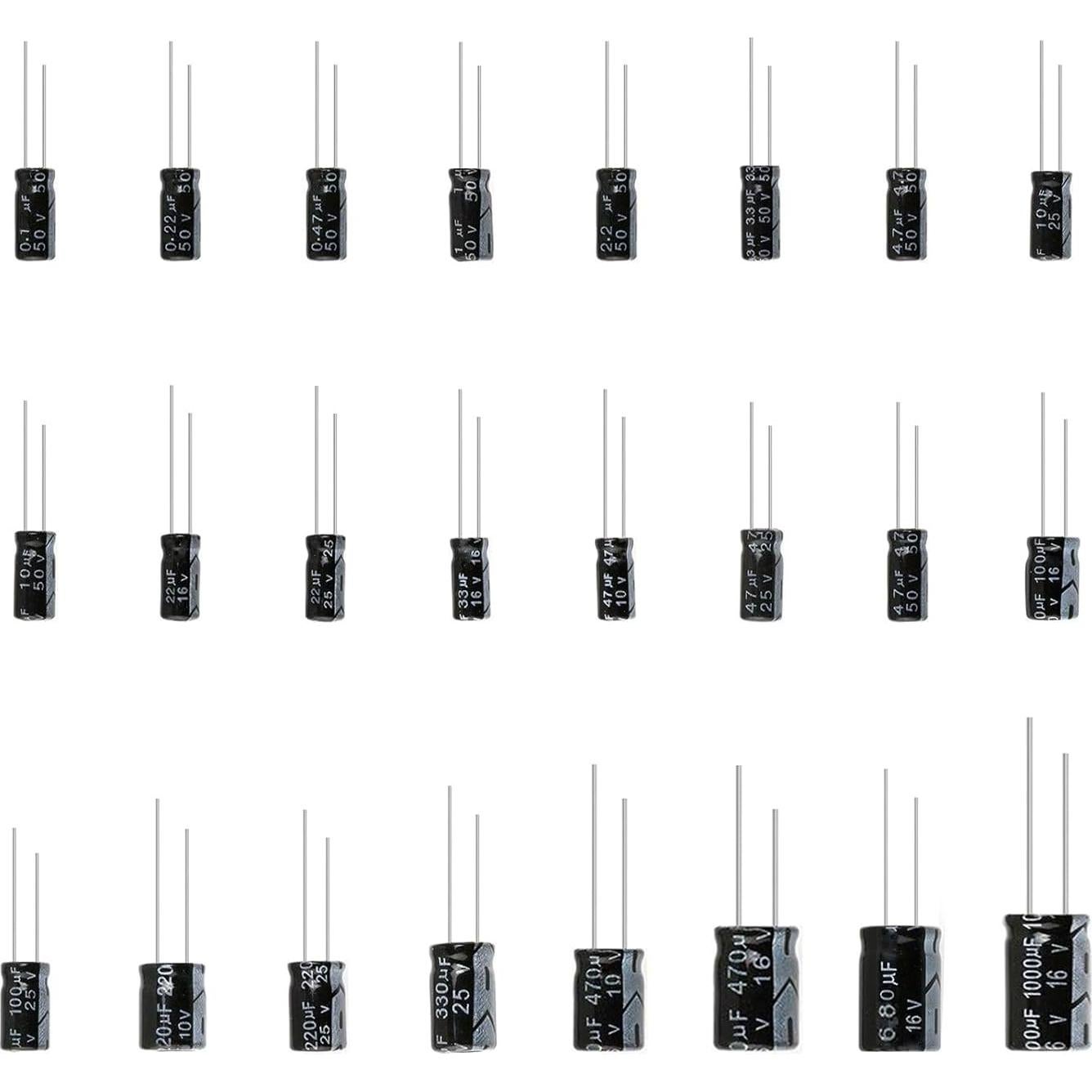 Kit de Capacitores Electrolíticos ALLECIN 24 Valores 10V-50V