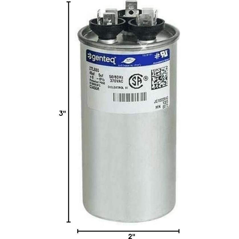 Capacitor redondo Genteq c3455r 45+5 uf 370V OEM
