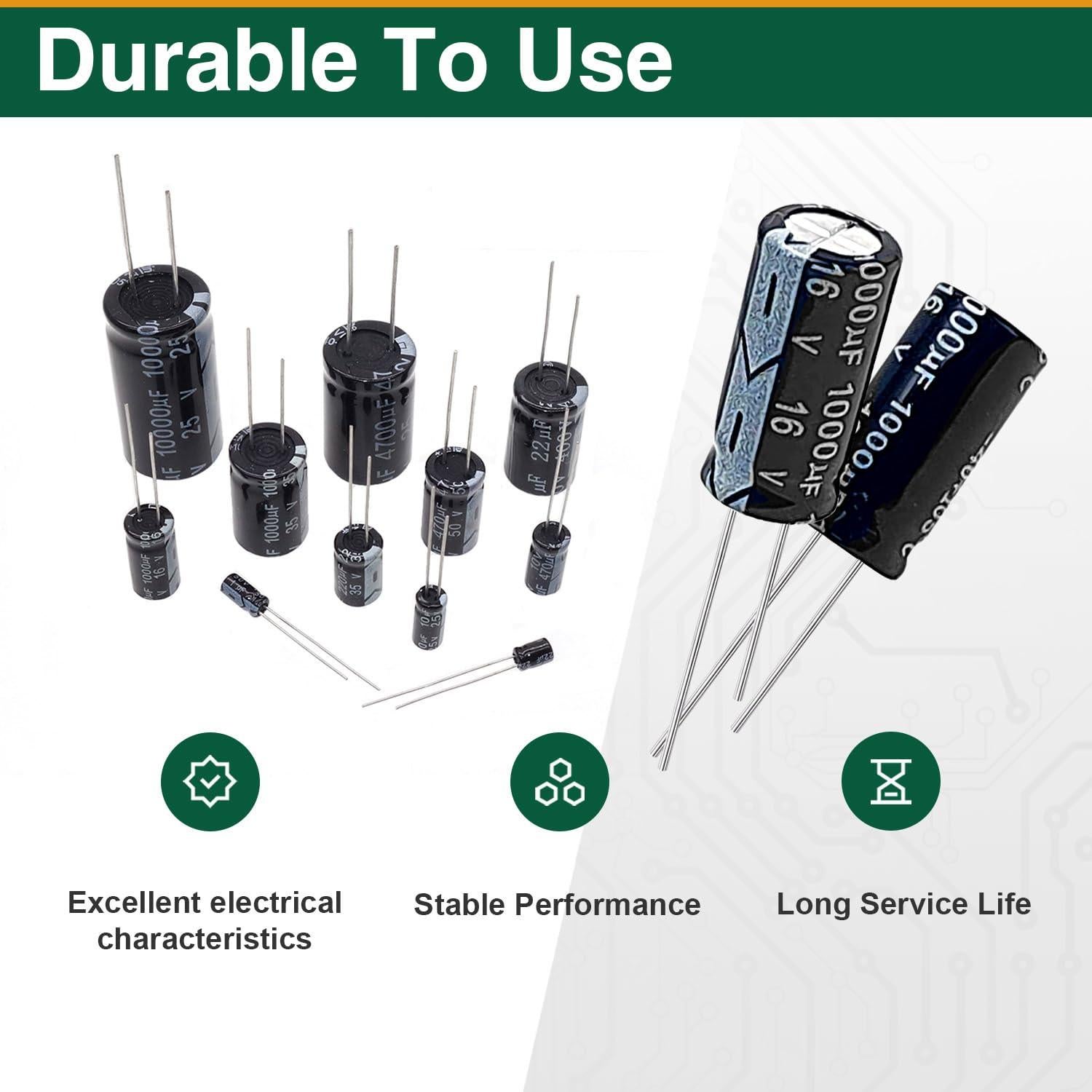 Kit de 280 Capacitores Electrolíticos Aluminio 0.1-1000uF 10-50V