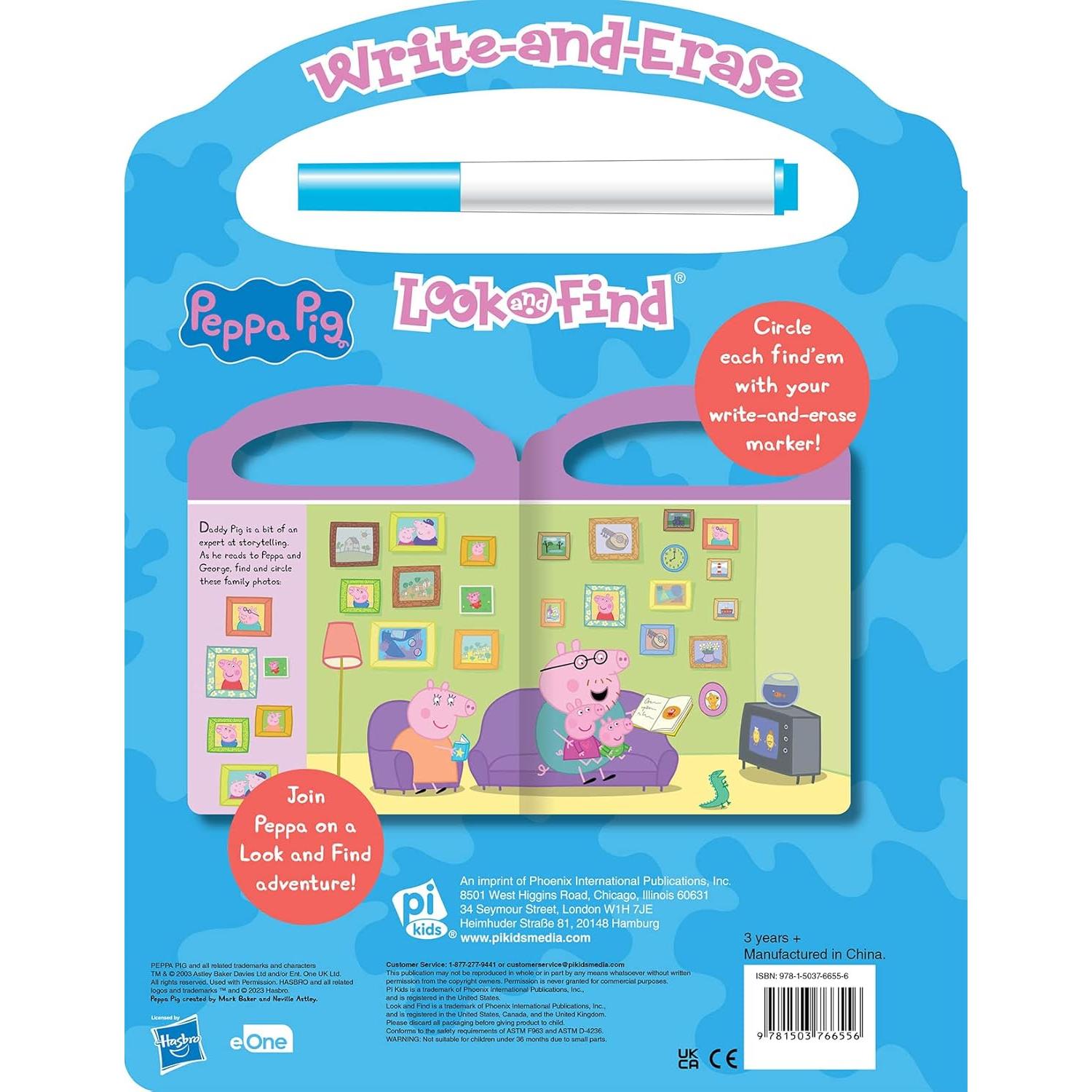 Peppa Pig - Write-and-Erase Look and Find - Wipe Clean Learning Board - PI Kids