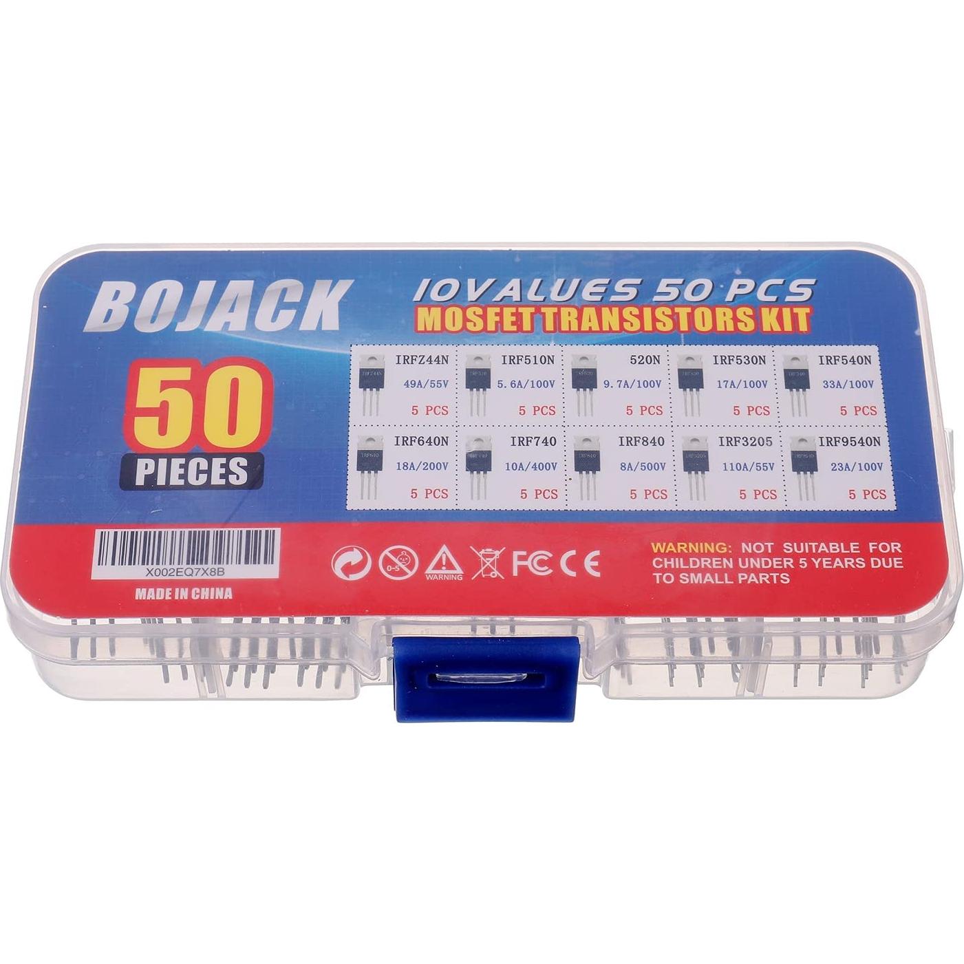 Kit de Surtido de Transistores MOSFET BOJACK 50 Pcs N-P y P-C