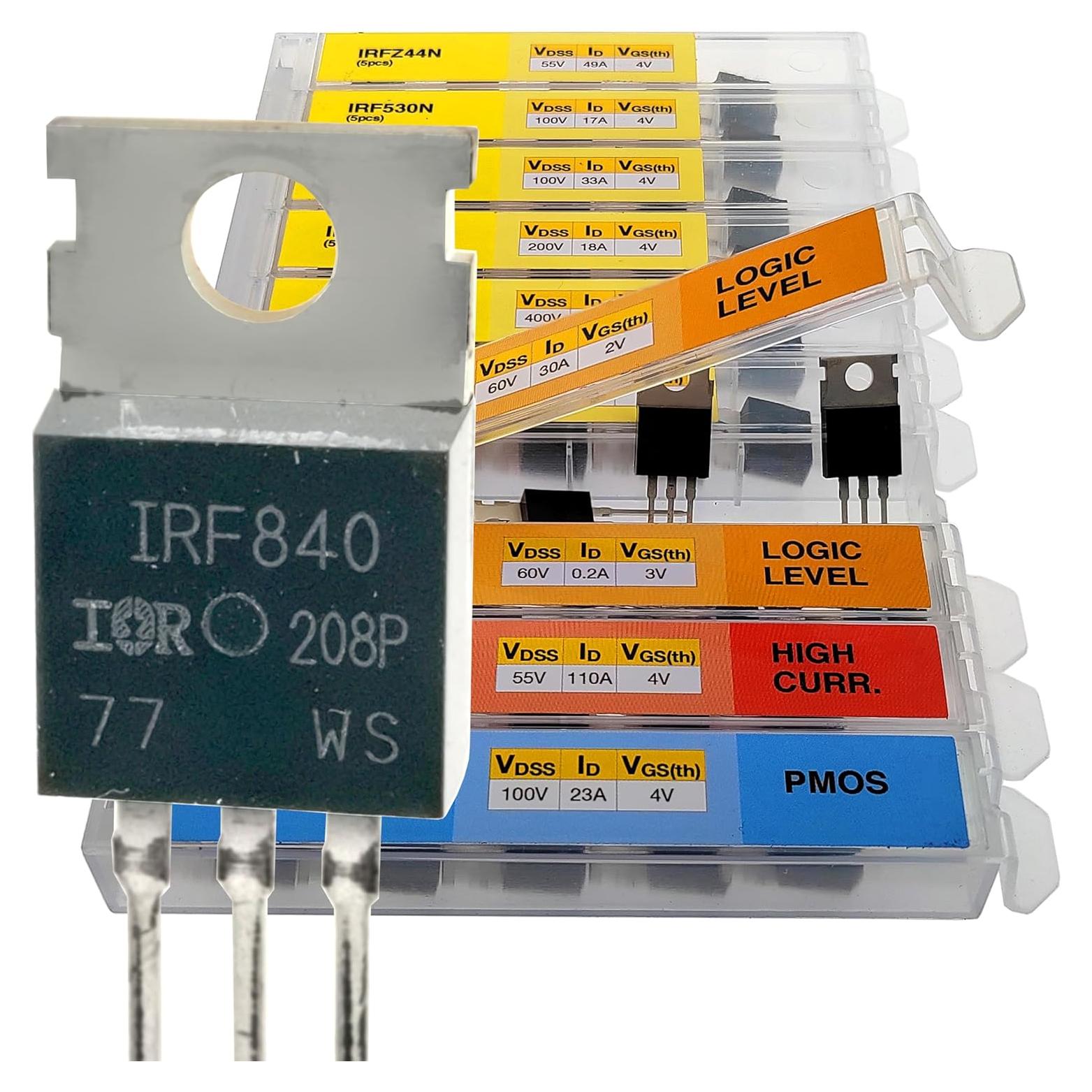 Kit de 70 Transistores MOSFET EEEEE 10 Valores NMOS PMOS