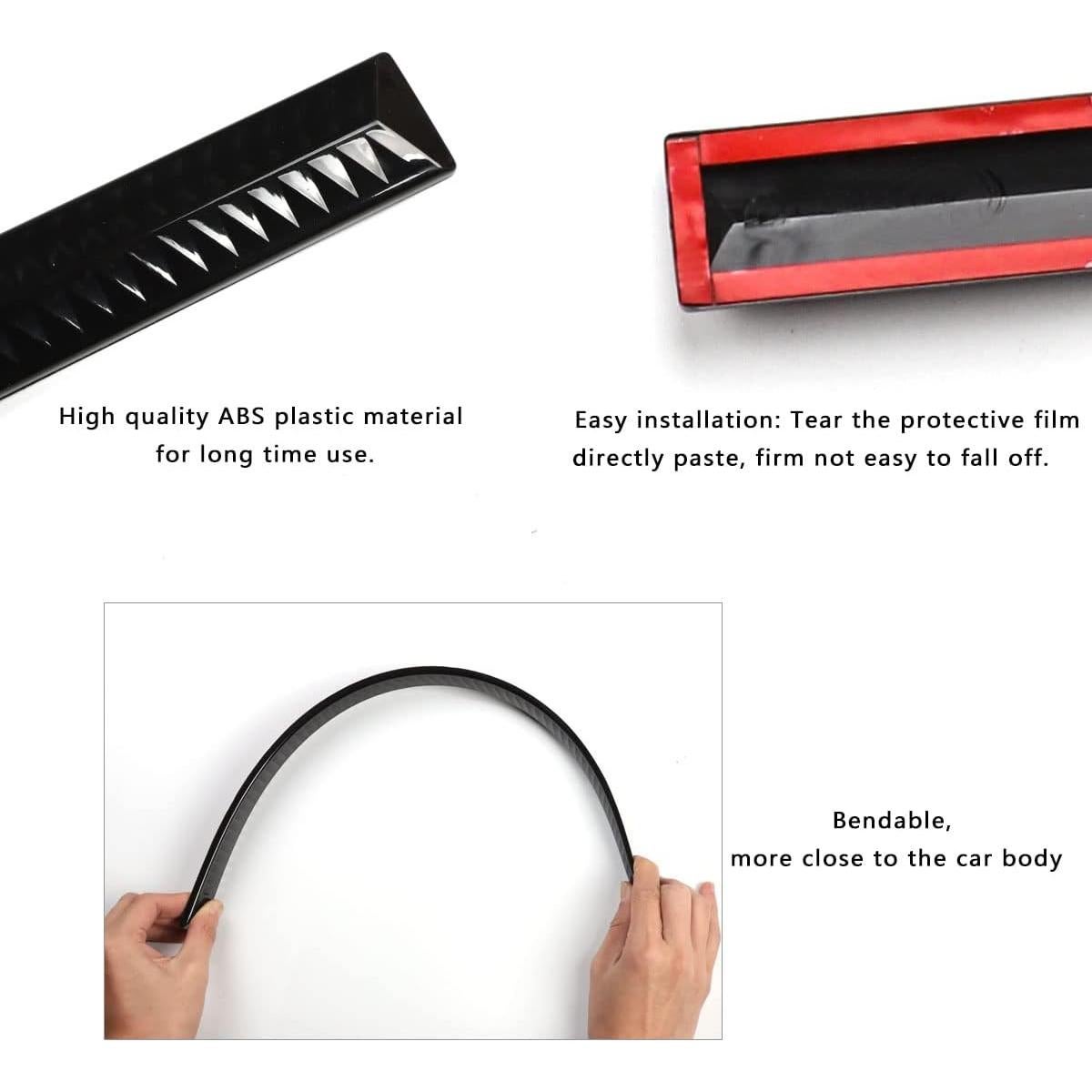 Protector de Puerta Automotriz XmuxHai - Kit 4PCS Negro Brillante