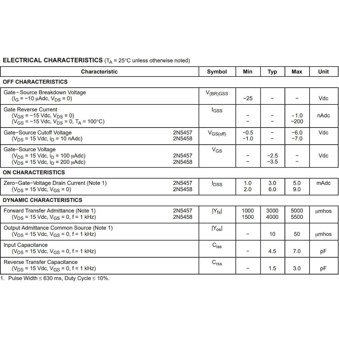 Transistores JFET Canal N 2N5457 y 2N5458 - 20pcs
