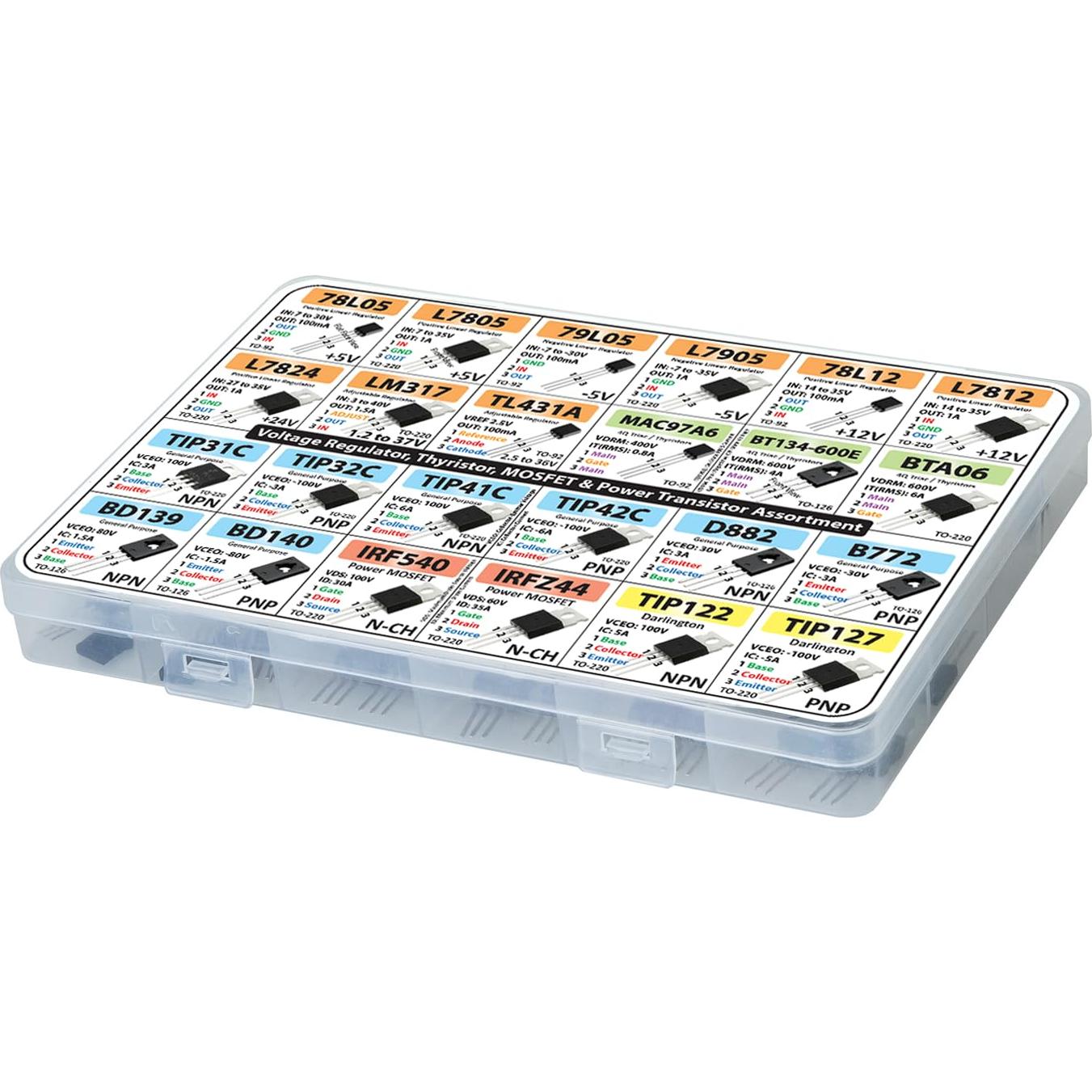 Kit Surtido Transistores Potencia 82 pcs 24 Tipos 3pdt Electronics