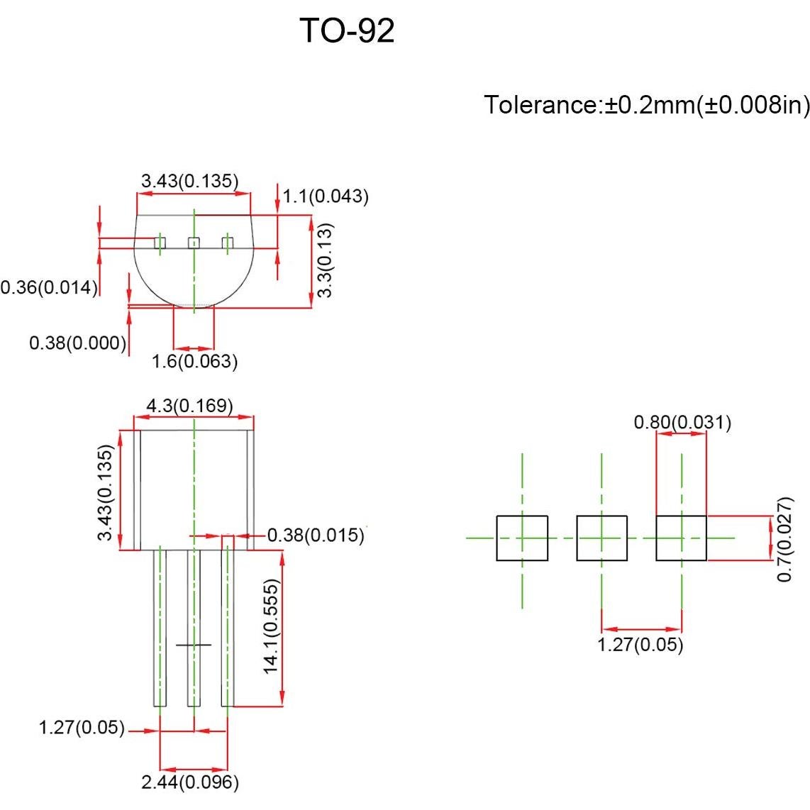 Transistor JFET Canal N Chanzon J310 TO-92 Paquete 10 Piezas
