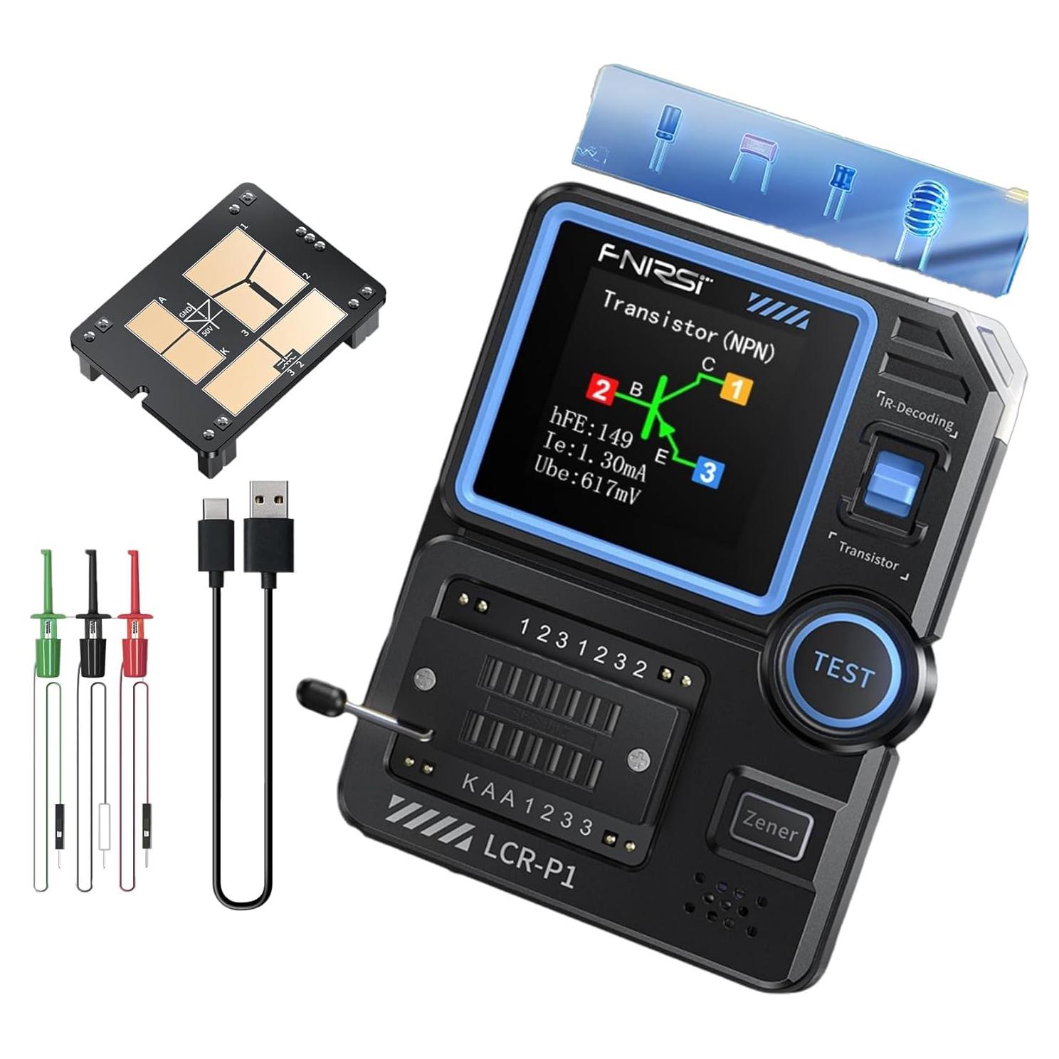 Probador de Capacitores LCR-P1 RQG Multímetro de Componentes