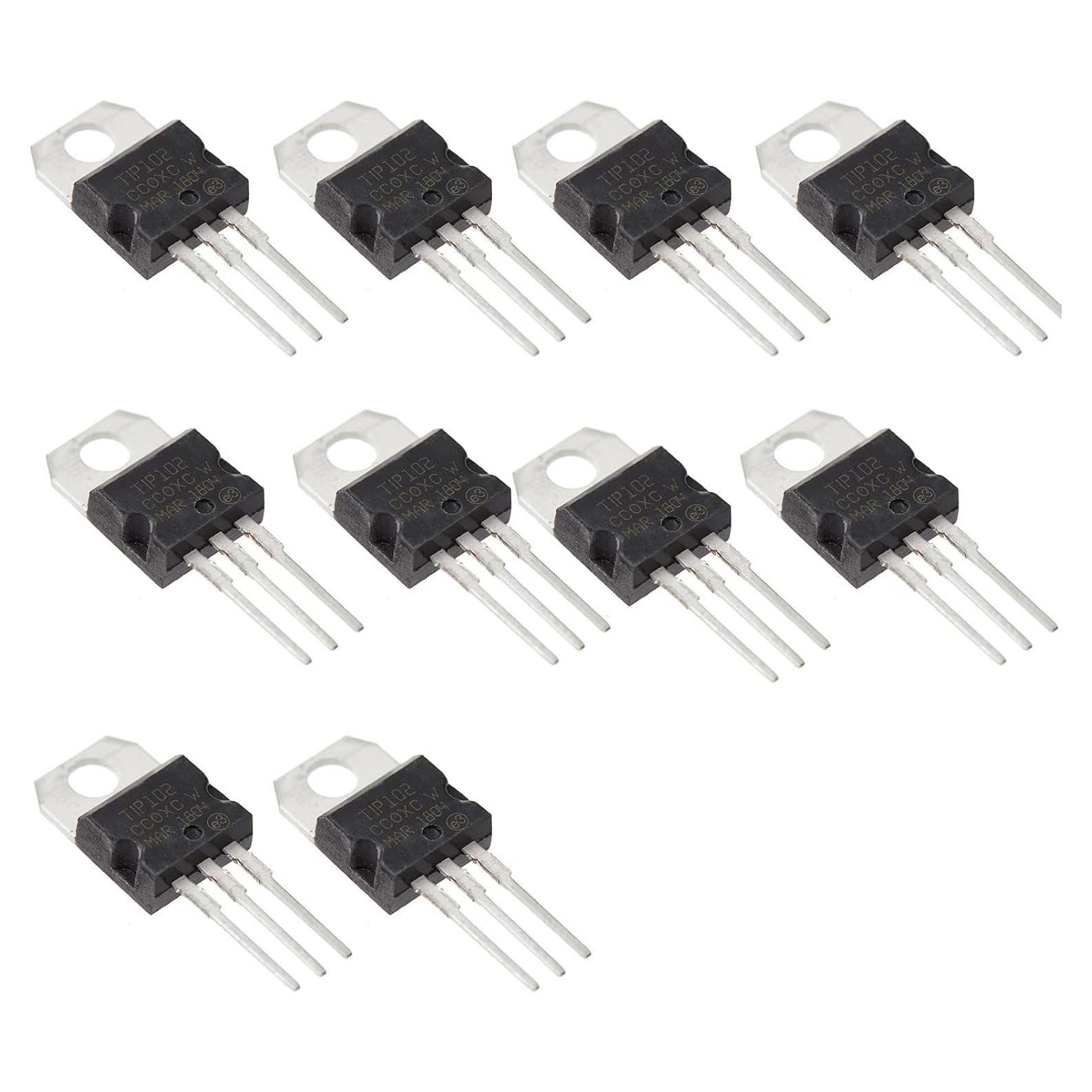 Transistor Darlington NPN TIP102 10pcs 100V 8A 3-Pin TO-220