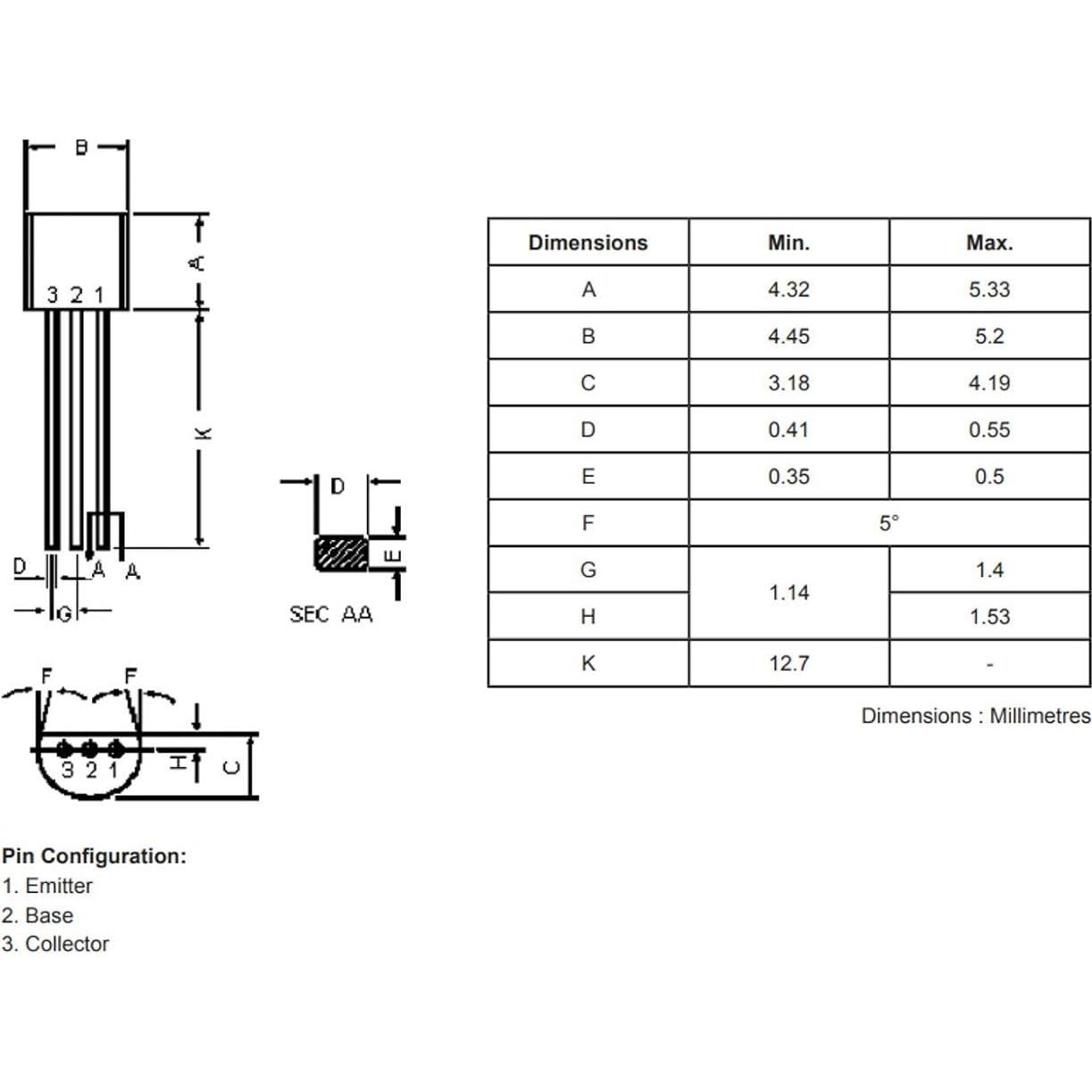 100 Transistores NPN BC547 + PNP BC557 Bajo Consumo 100mA