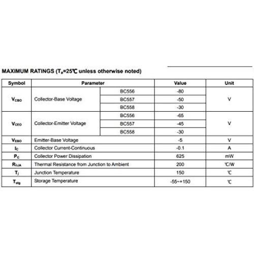 100 Transistores NPN BC547 + PNP BC557 Bajo Consumo 100mA