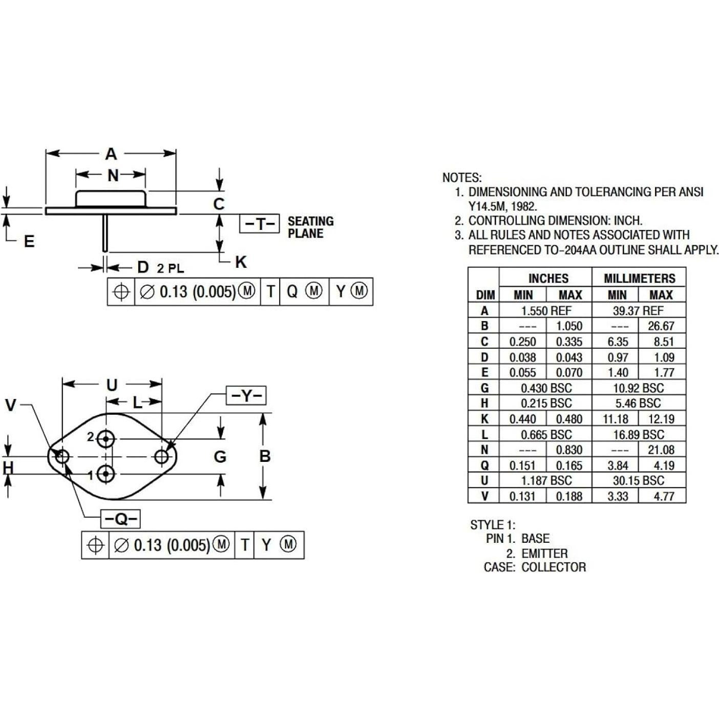 Transistores de Potencia NPN 2N3771 Bridgold - 5 Pcs 40V 30A
