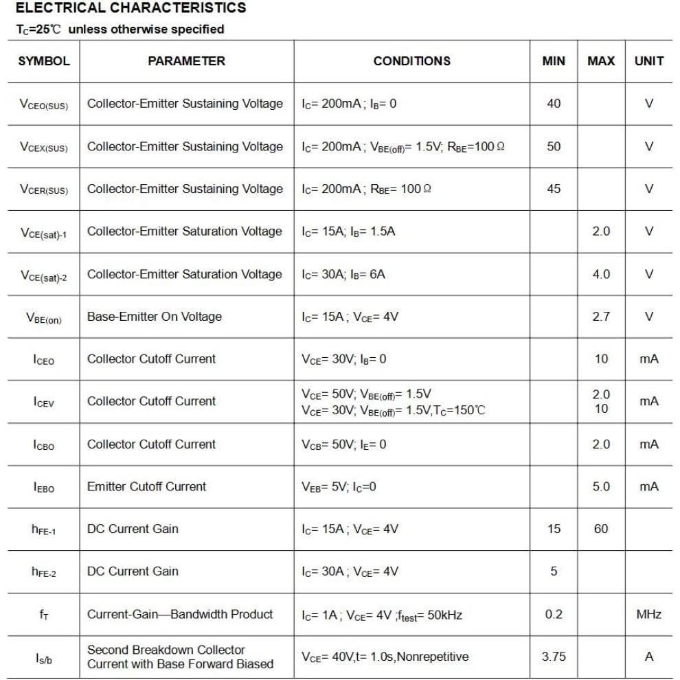 Transistores de Potencia NPN 2N3771 Bridgold - 5 Pcs 40V 30A