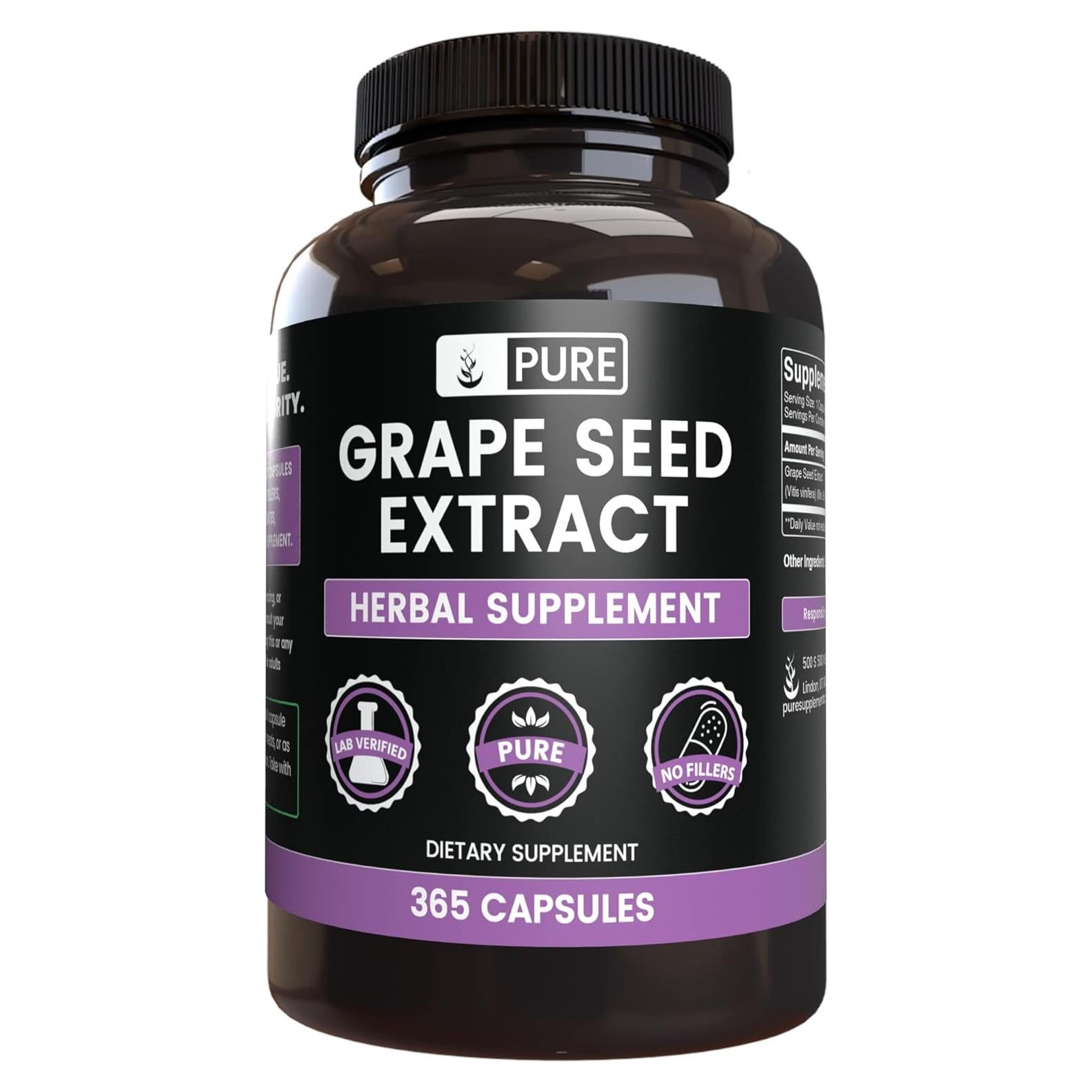 Extracto de Semilla de Uva Ingredientes Originales 365 Cápsulas
