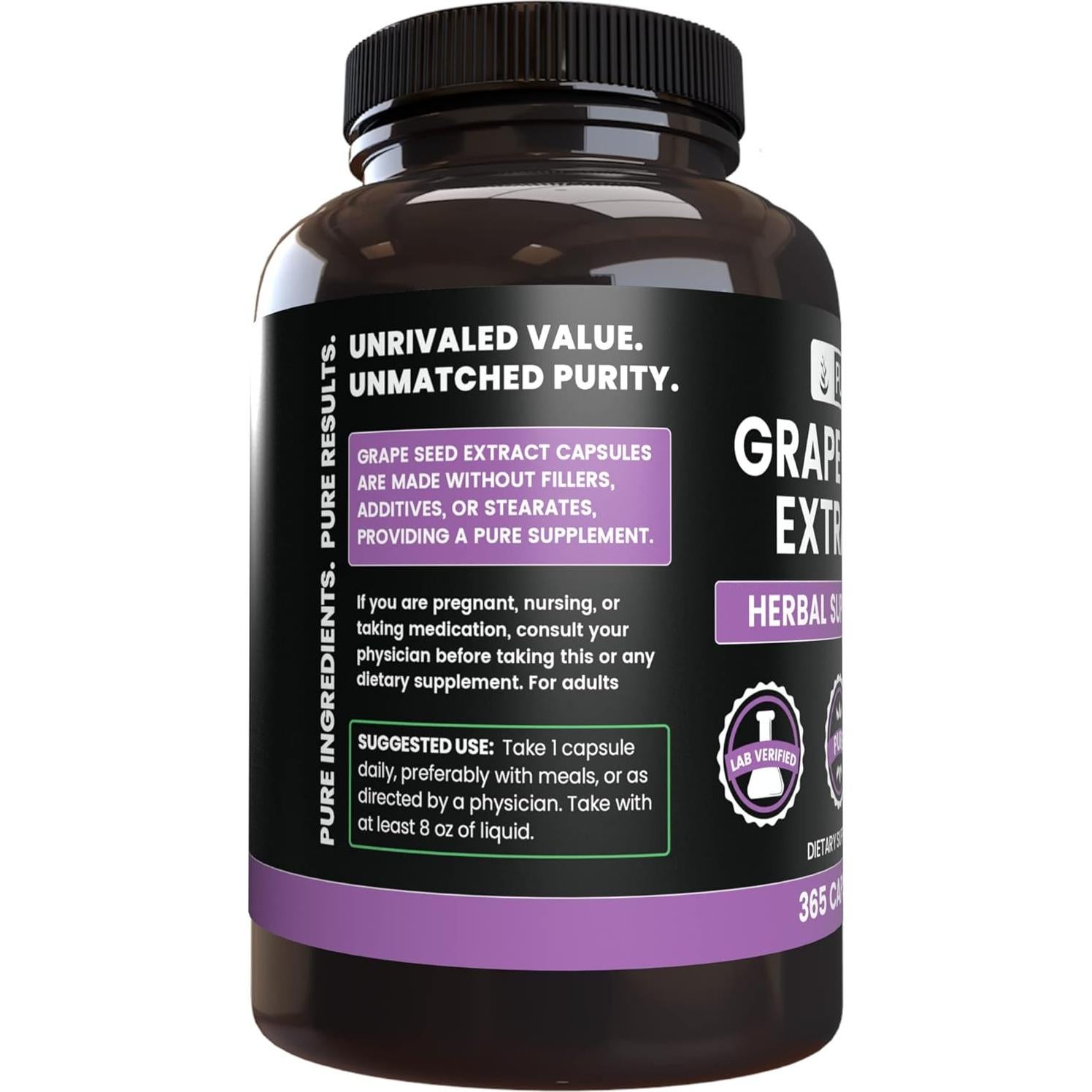 Extracto de Semilla de Uva Ingredientes Originales 365 Cápsulas