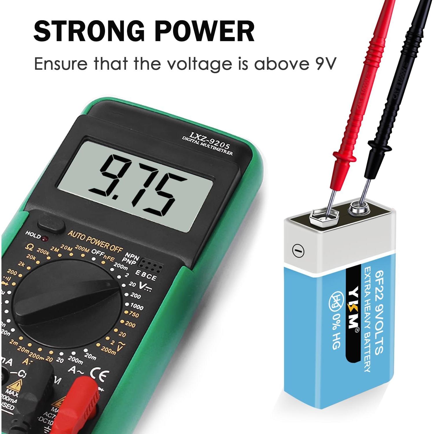 Baterías 9V YKM de Larga Duración - 10 Paquete para Detector de Humo
