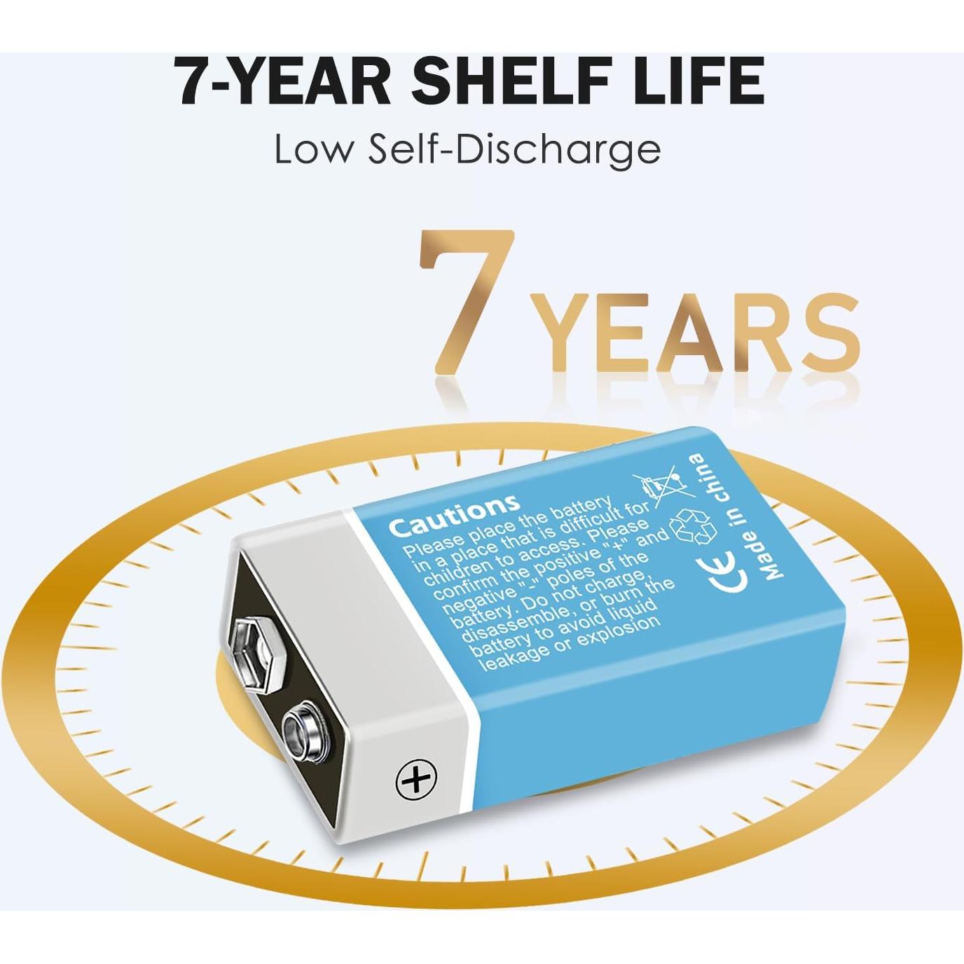 Baterías 9V YKM de Larga Duración - 10 Paquete para Detector de Humo