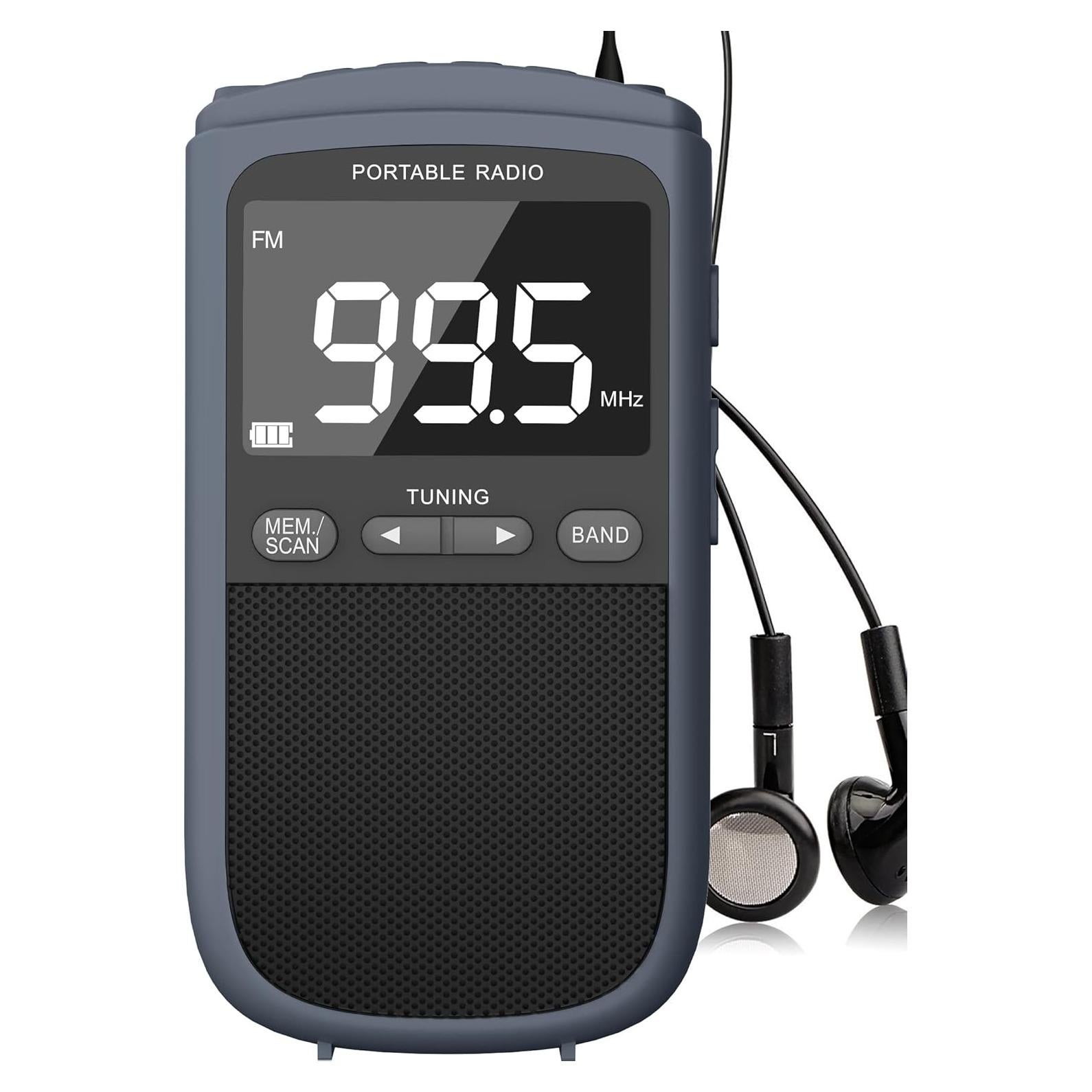 Radio Portátil Recargable AM FM Jimeng 900mAh con Pantalla LCD