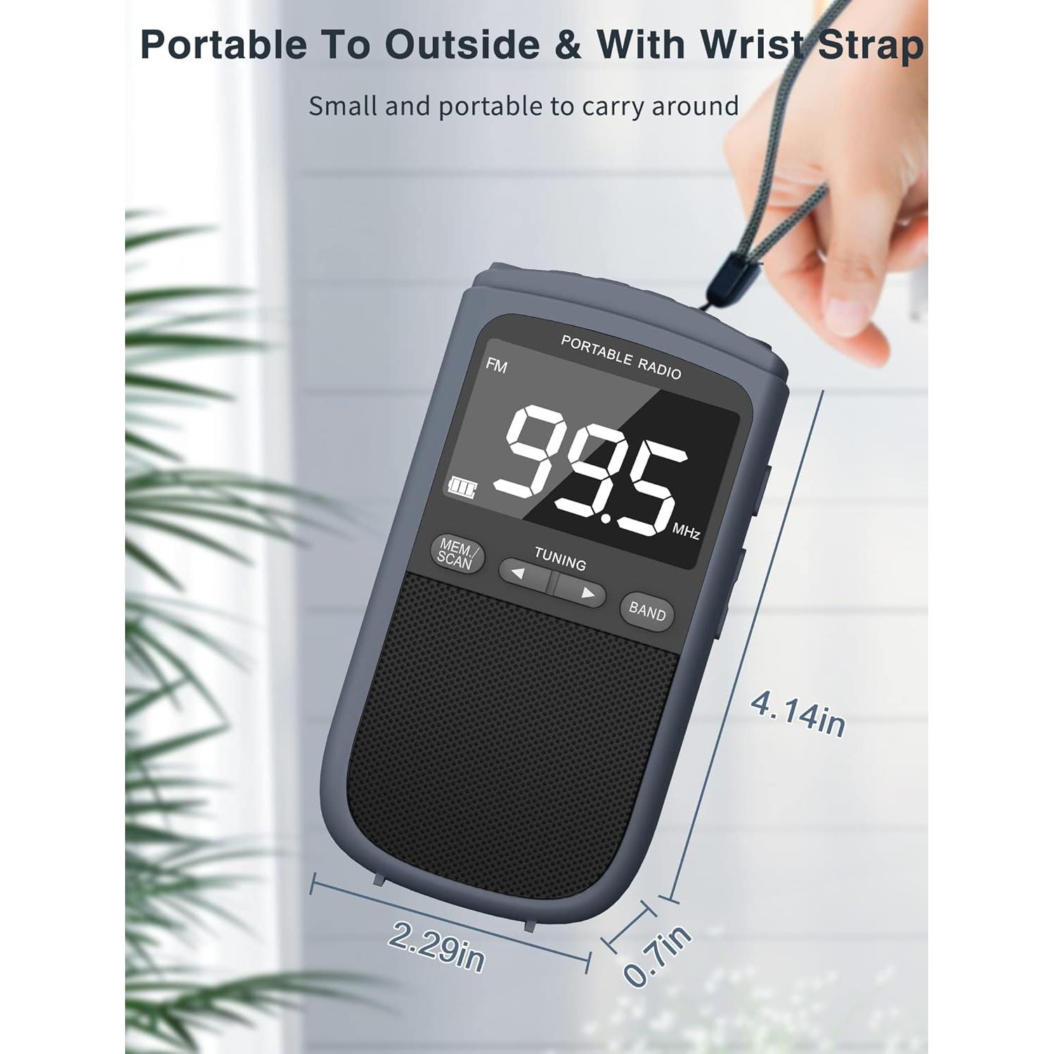 Radio Portátil Recargable AM FM Jimeng 900mAh con Pantalla LCD